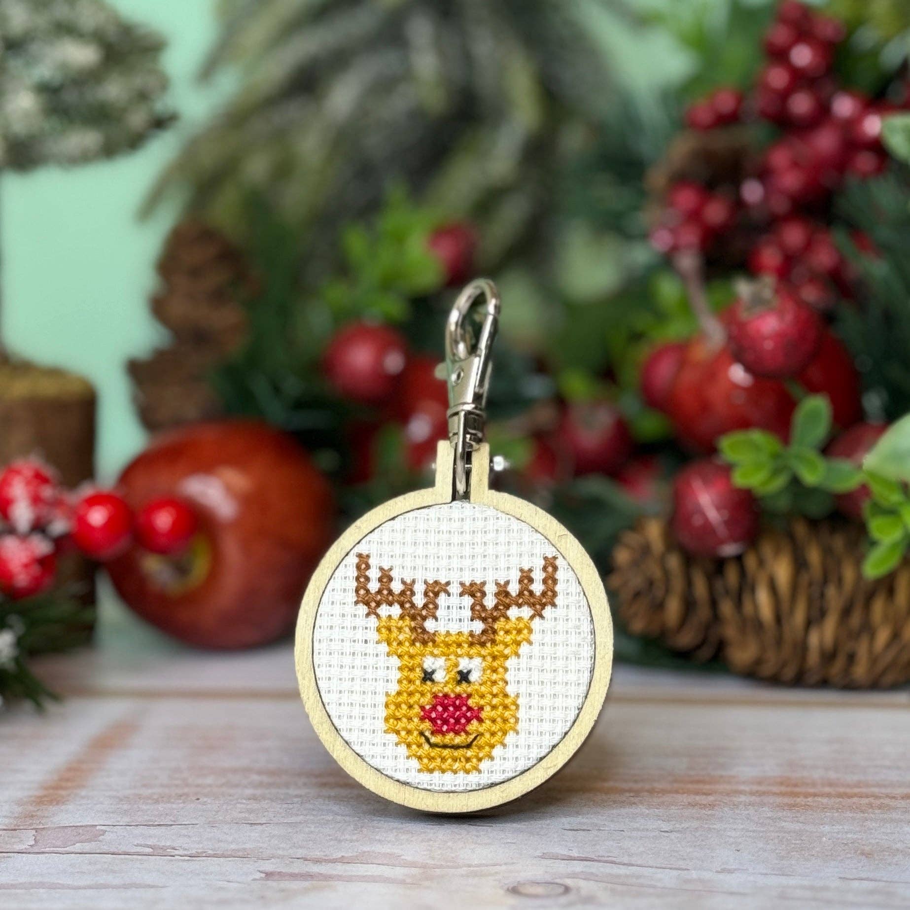 The Crafty Kit Company Rudolph Mini Matchbox Christmas Cross Stitch Kit