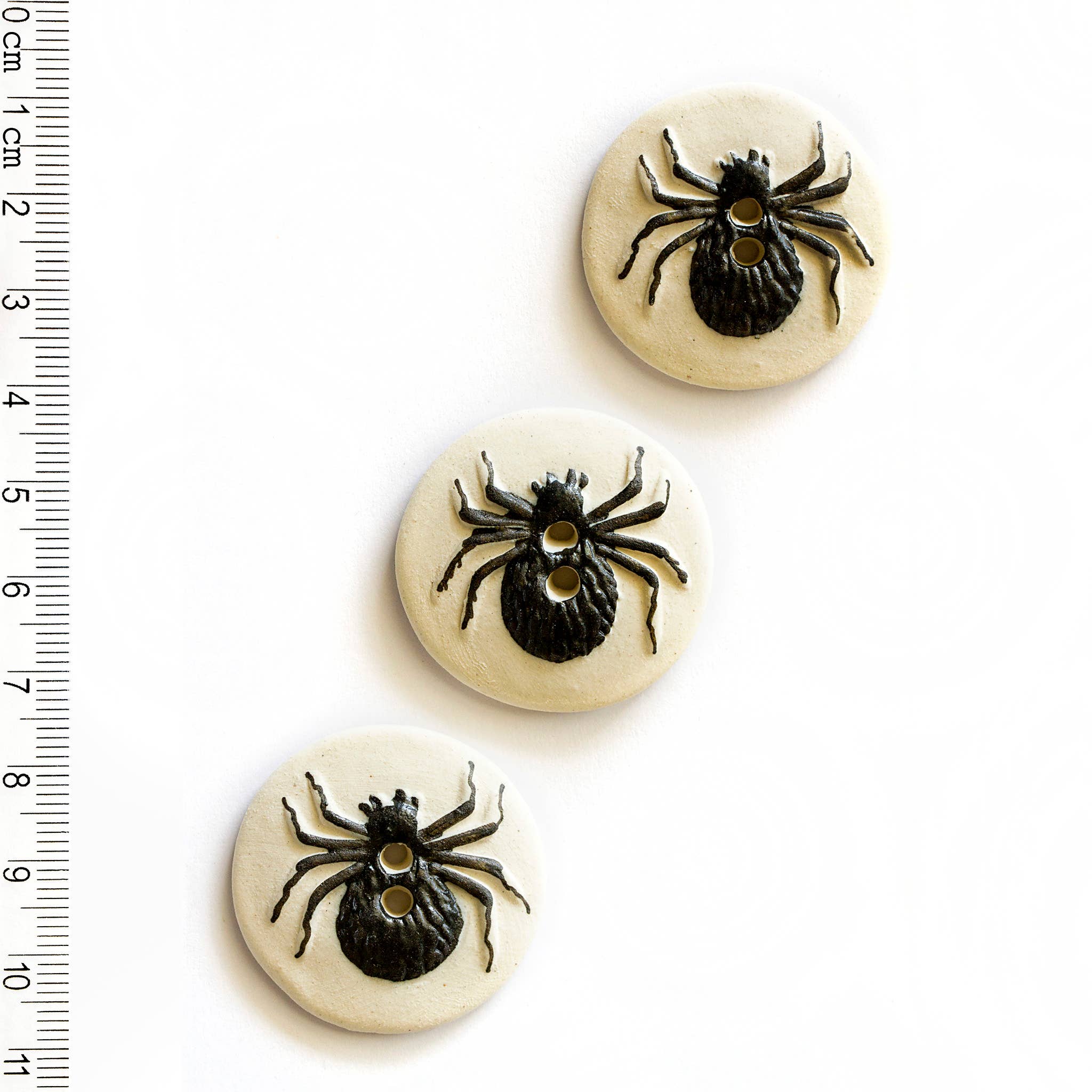 Handmade Black Spider Buttons Halloween