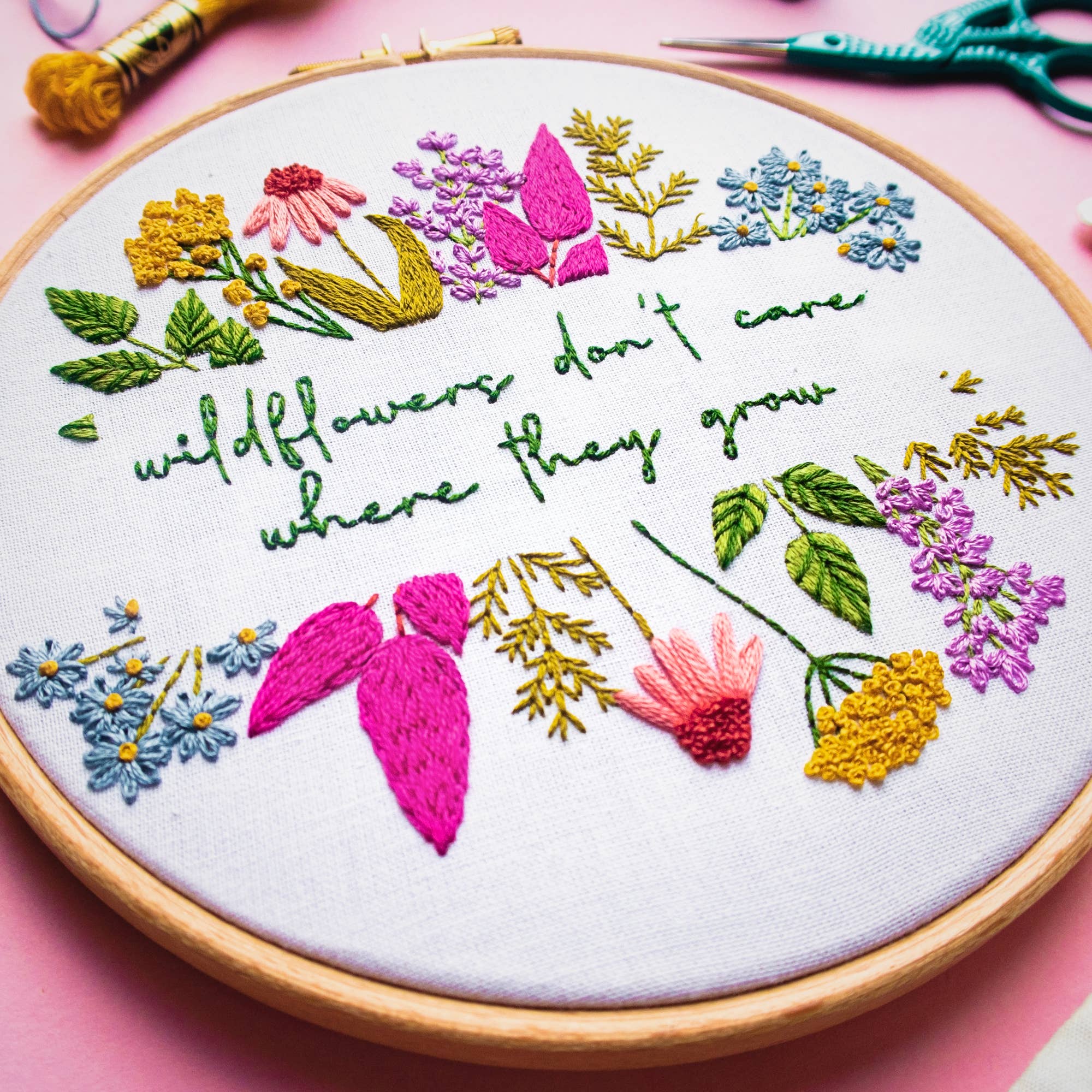 Pixels & Purls Wildflowers Embroidery Kit