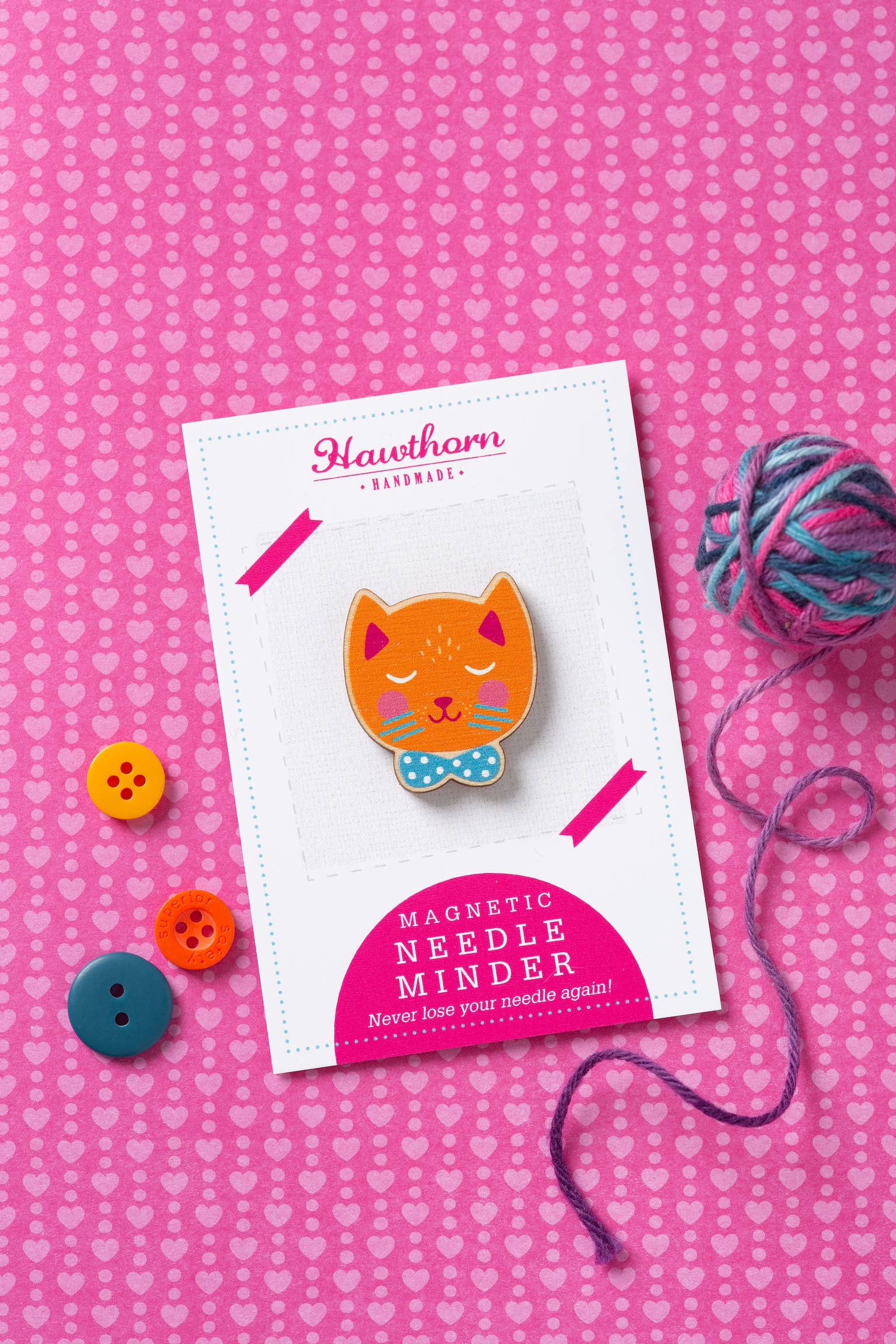 Hawthorn Handmade Cat Magnetic Needle Minder | Gift for Crafters