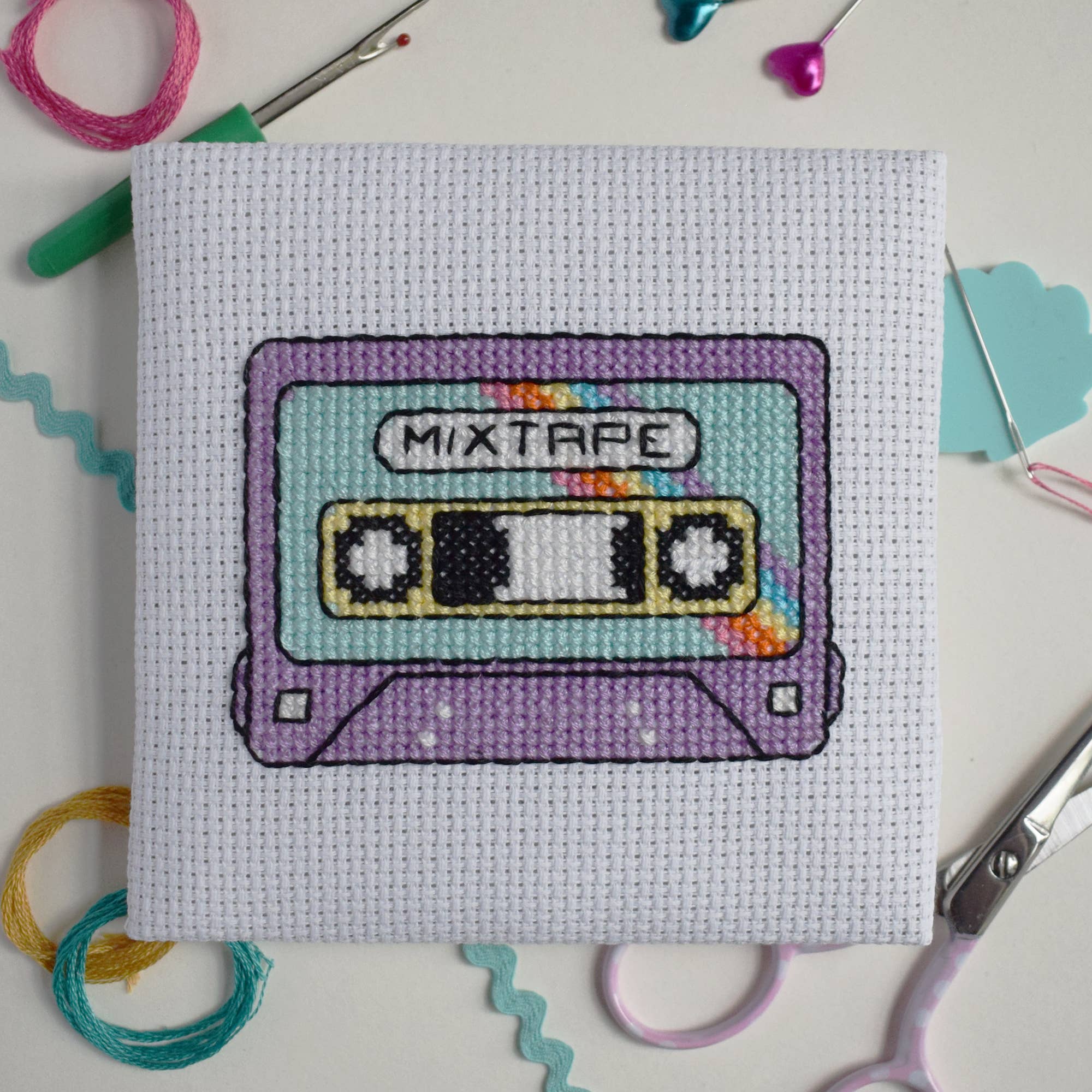 The Make Arcade 'Mixtape' Mini Cross Stitch Kit