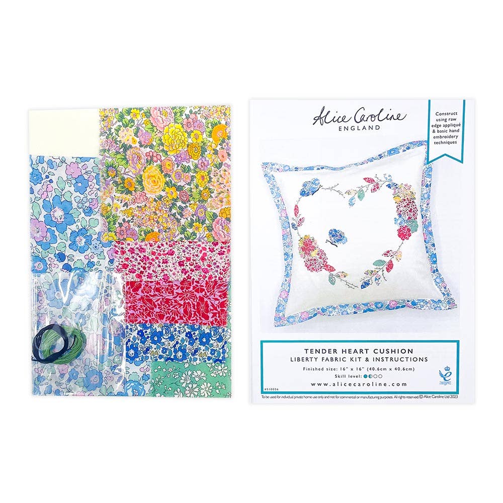 Alice Caroline - Liberty Tana Lawn® Fabric Tender Heart Cushion Kit | Sewing