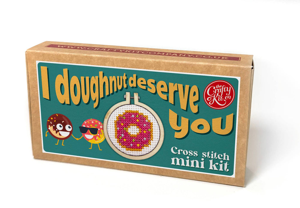 The Crafty Kit Company 'I Doughnut Deserve You' Mini Matchbox Cross Stitch Kit