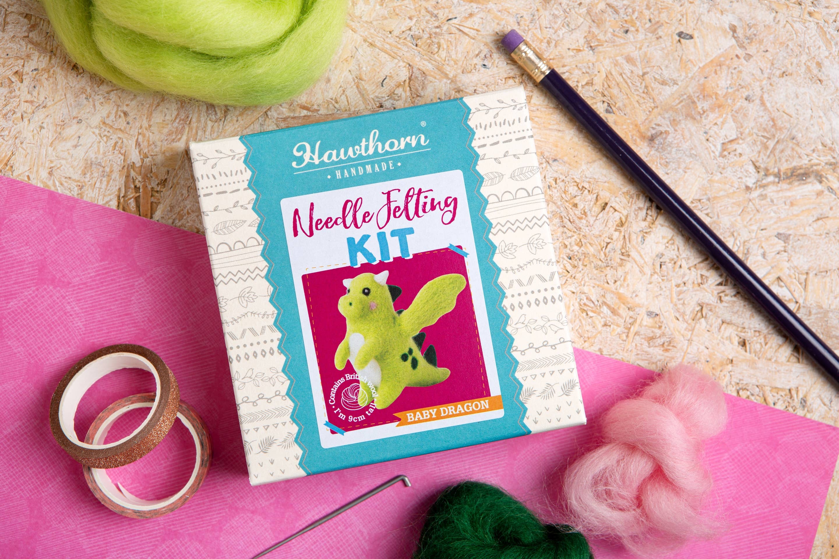 Hawthorn Handmade Baby Dragon Mini Needle Felting Kit | Complete Craft Kit