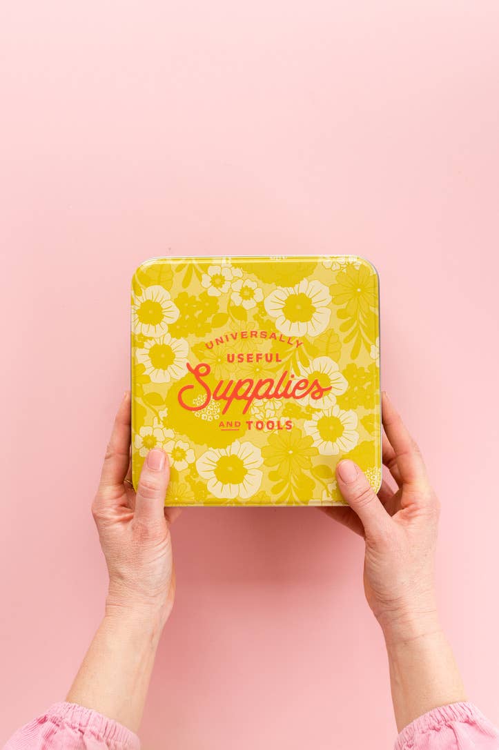 Cotton Clara Sewing Tin (Empty - for filling with your own crafty bit and bobs)