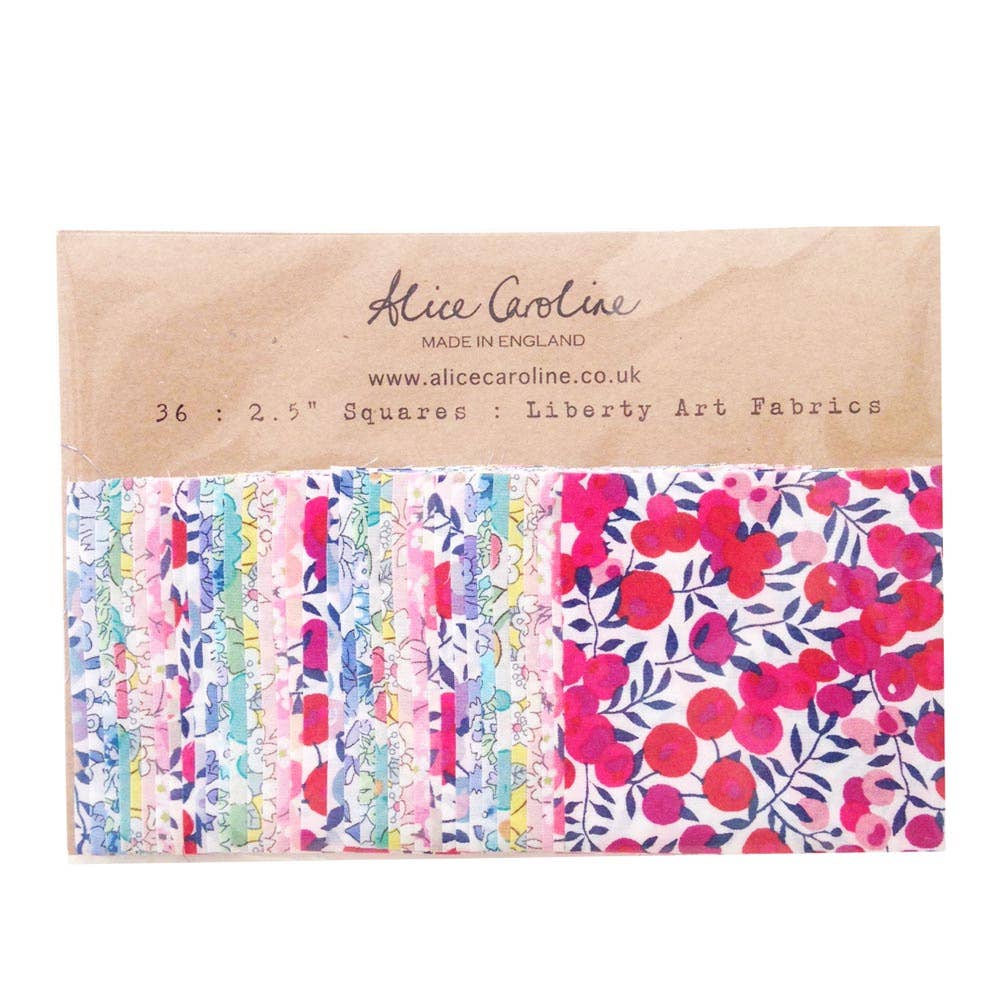 Alice Caroline - 36 Pcs Liberty Tana Lawn Mixed Colours 2.5″ Charm Squares