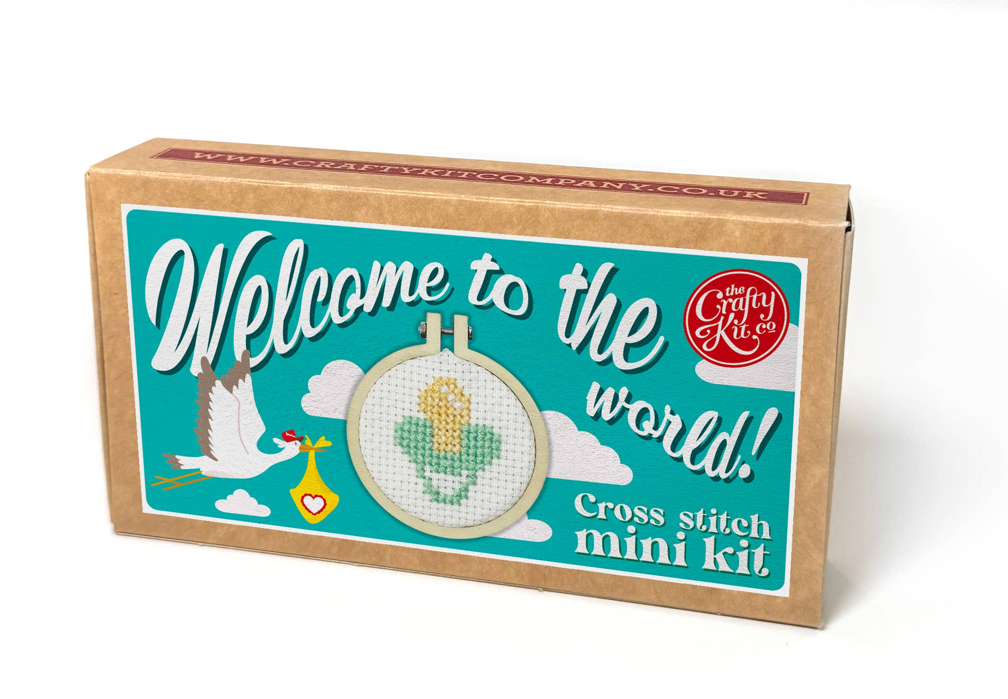 The Crafty Kit Company 'Welcome To The World!' -Blue Mini Matchbox Cross Stitch Kit