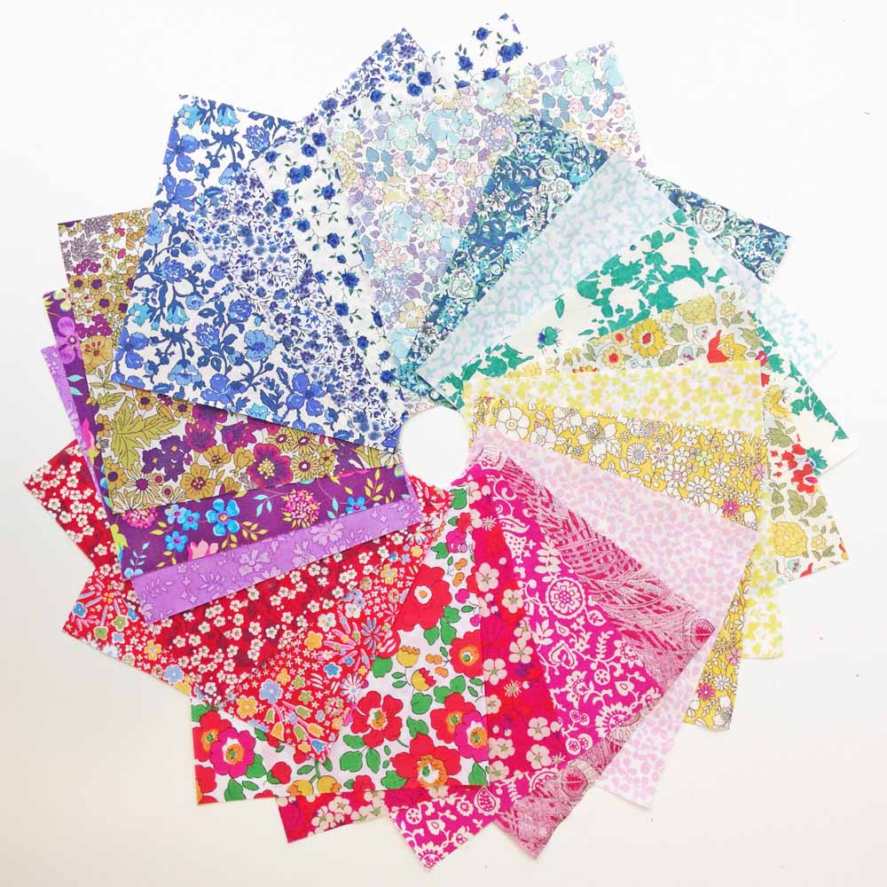 Alice Caroline - 20 Pcs Liberty Tana Lawn Mixed Colours 5″ Charm Squares