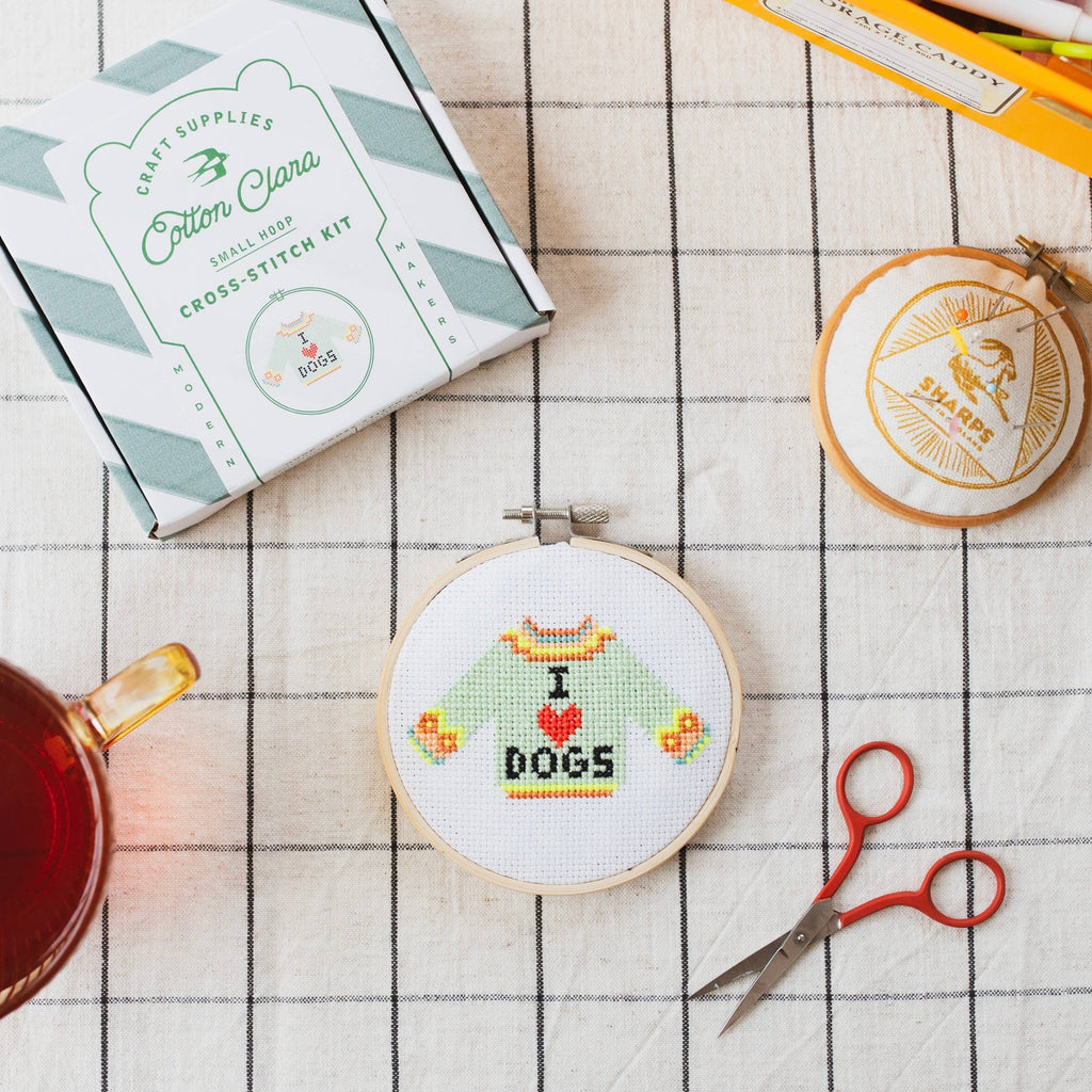 Cotton Clara I Love Dogs Jumper Cross Stitch Kit