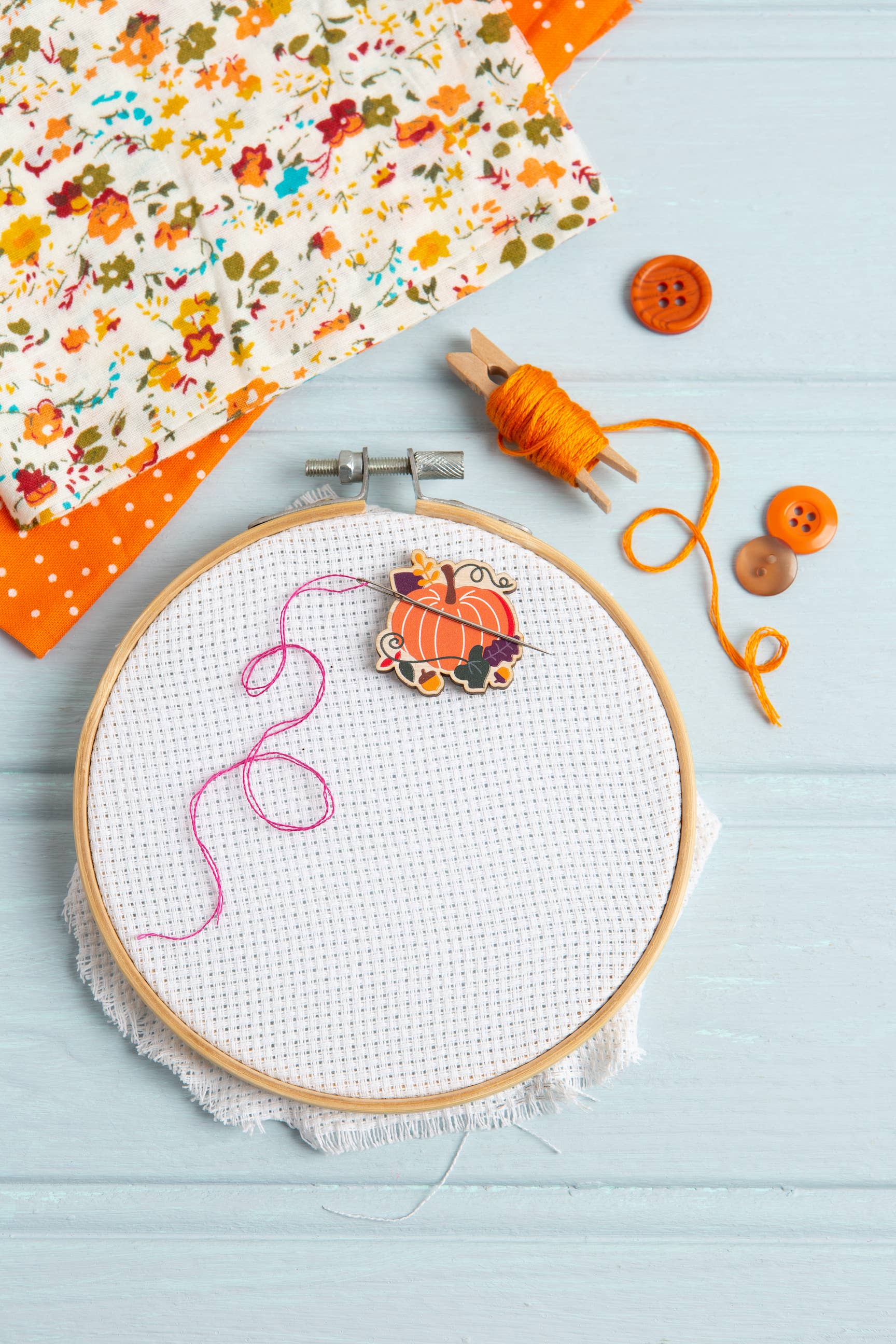 Hawthorn Handmade Pumpkin Magnetic Needle Minder | Gift for Crafters