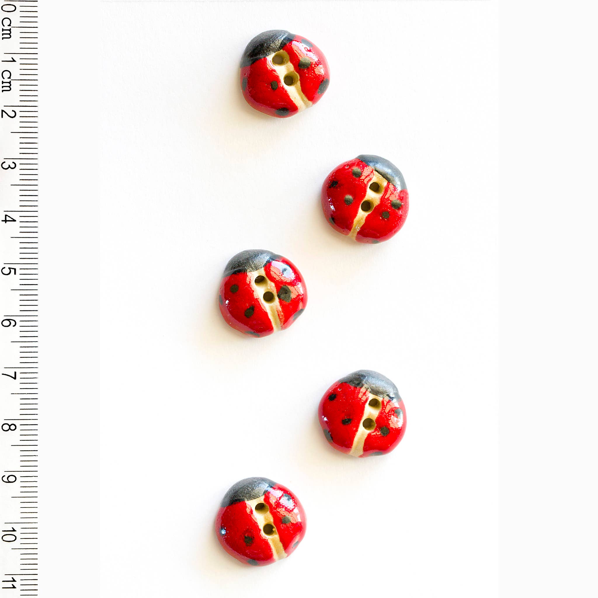 Handmade Red Ladybird Buttons