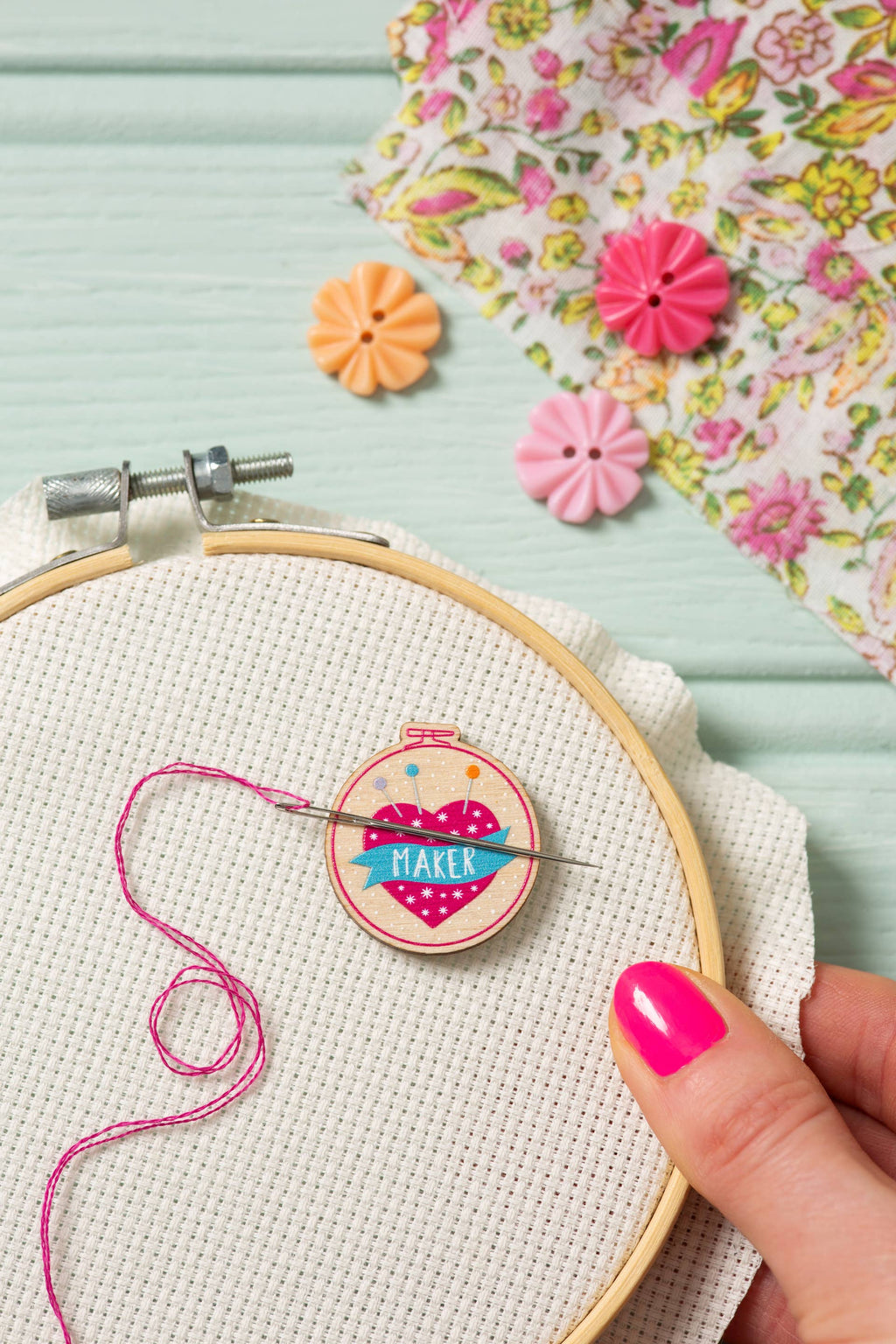 Hawthorn Handmade Maker Pincushion Magnetic Needle Minder | Gift for Crafters