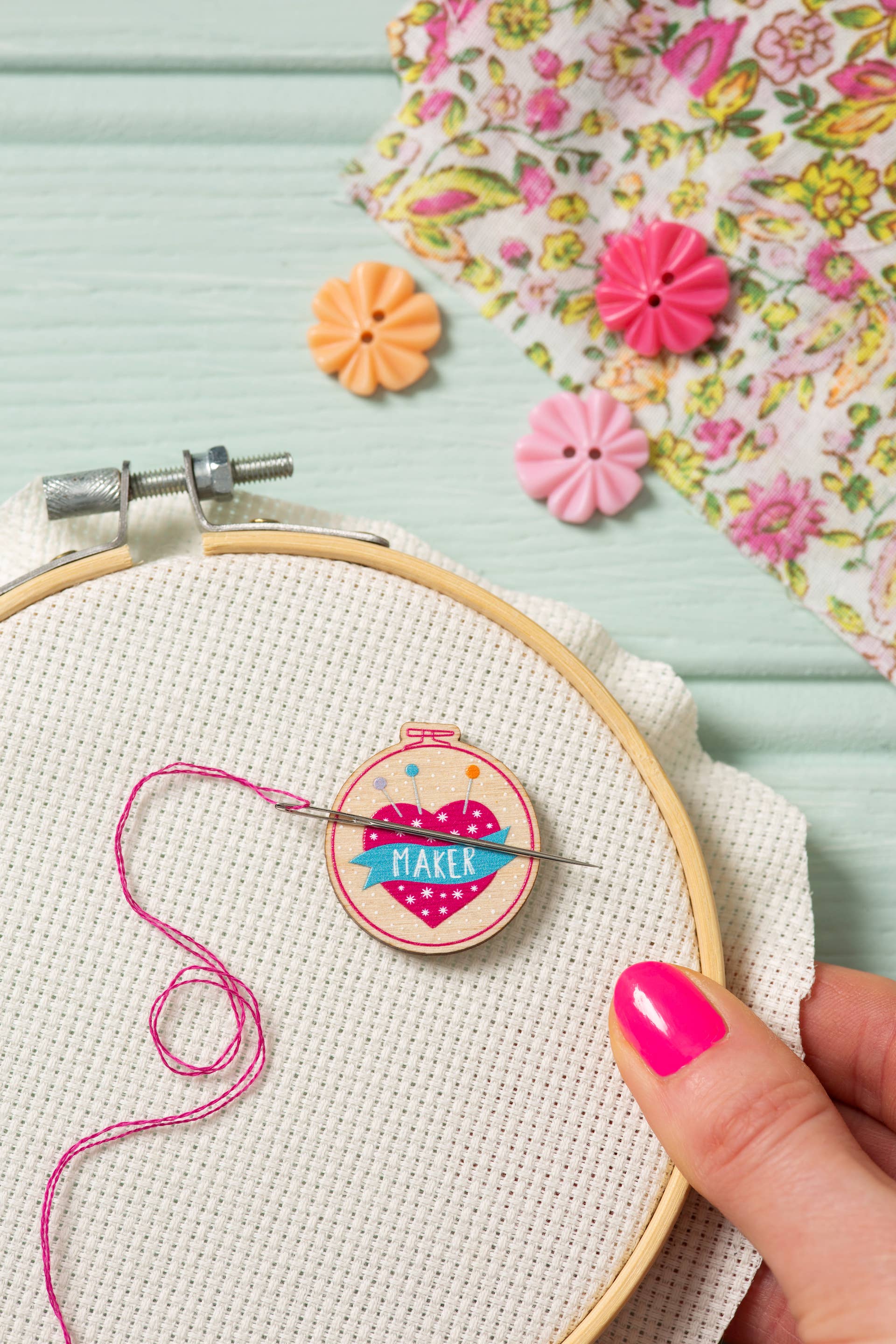 Hawthorn Handmade Maker Pincushion Magnetic Needle Minder | Gift for Crafters