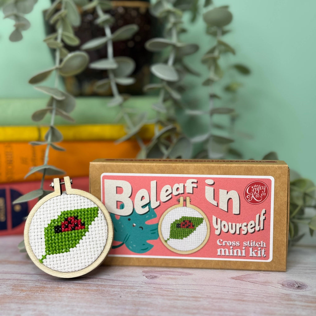 The Crafty Kit Company 'Beleaf in Yourself' Mini Matchbox Cross Stitch Kit