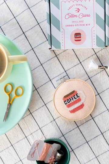 Cotton Clara Coffee Cross Stitch Kit