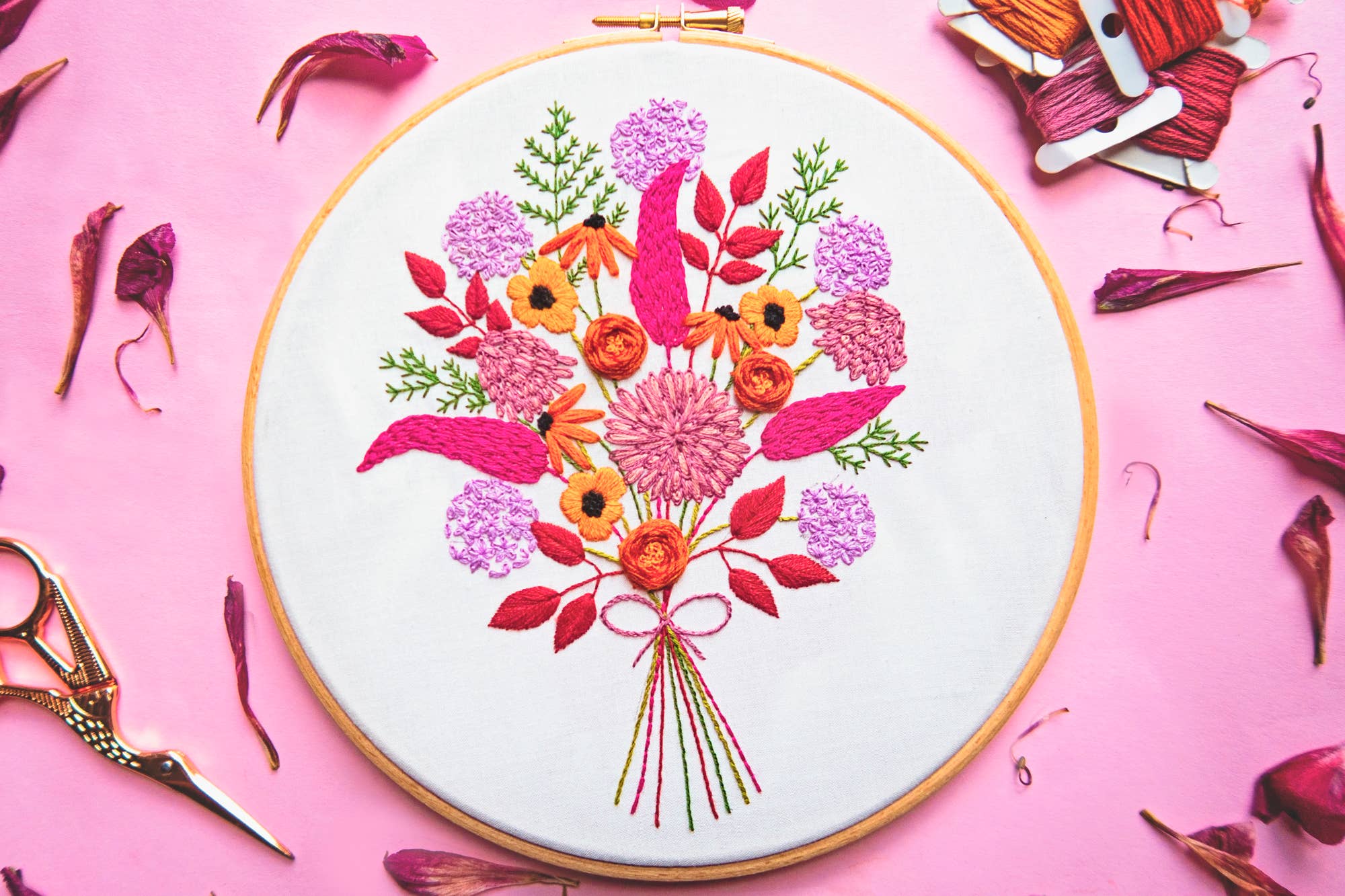 Pixels & Purls Autumn Bouquet Embroidery Kit
