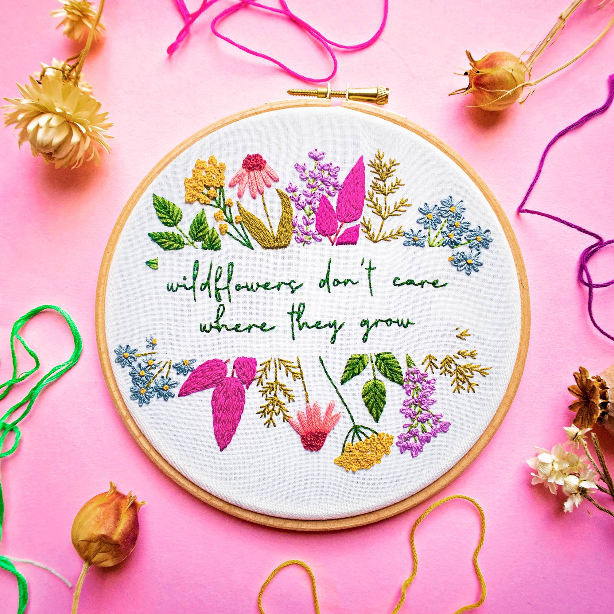 Pixels & Purls Wildflowers Embroidery Kit