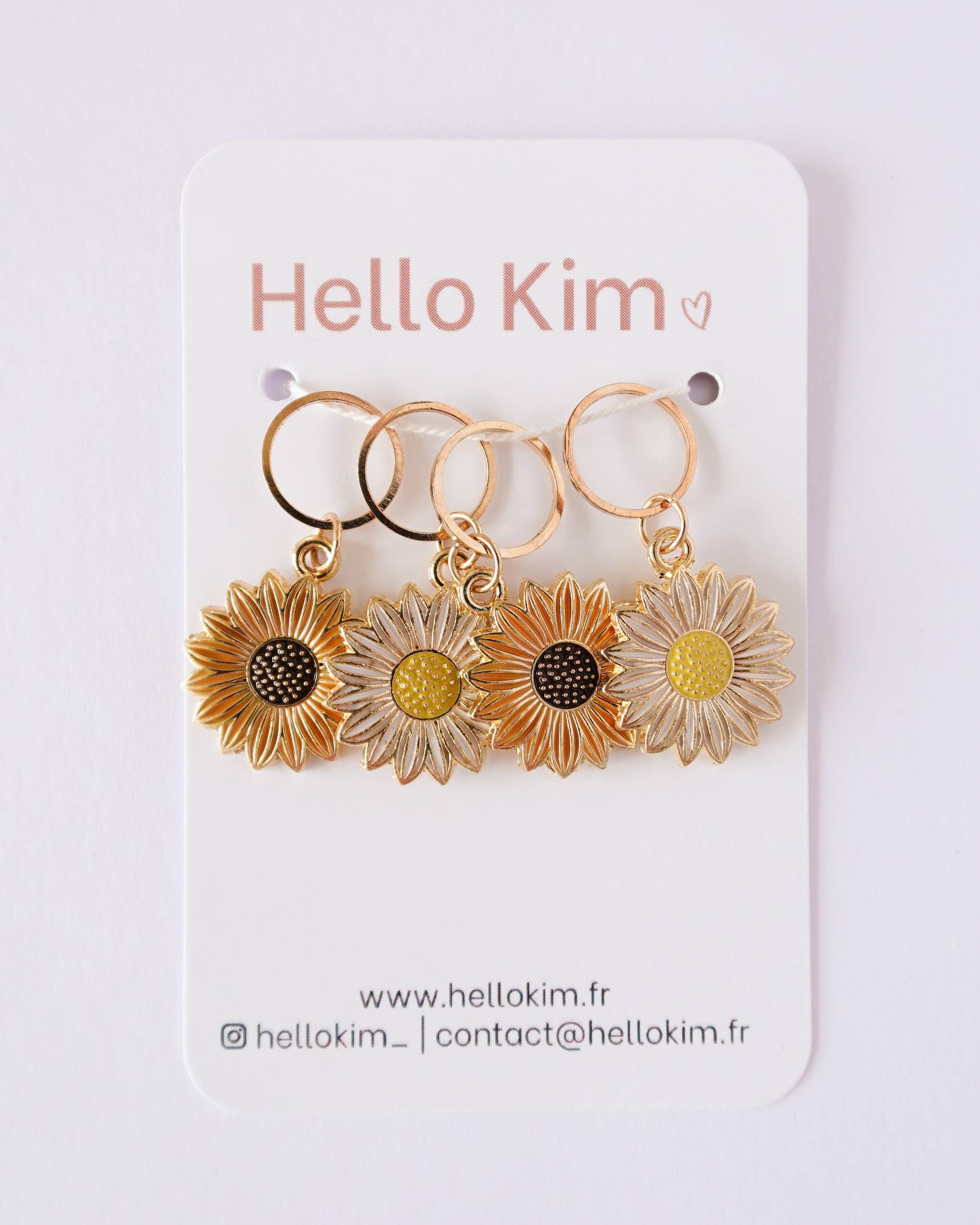 Hello Kim Stitch Markers - Sunflowers
