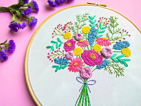 Pixels & Purls Spring Bouquet Embroidery Kit