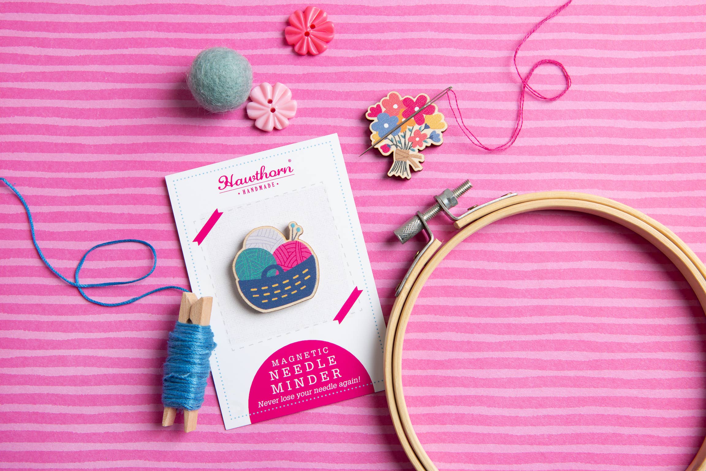 Hawthorn Handmade Flower Posy Magnetic Needle Minder | Gift for Crafters