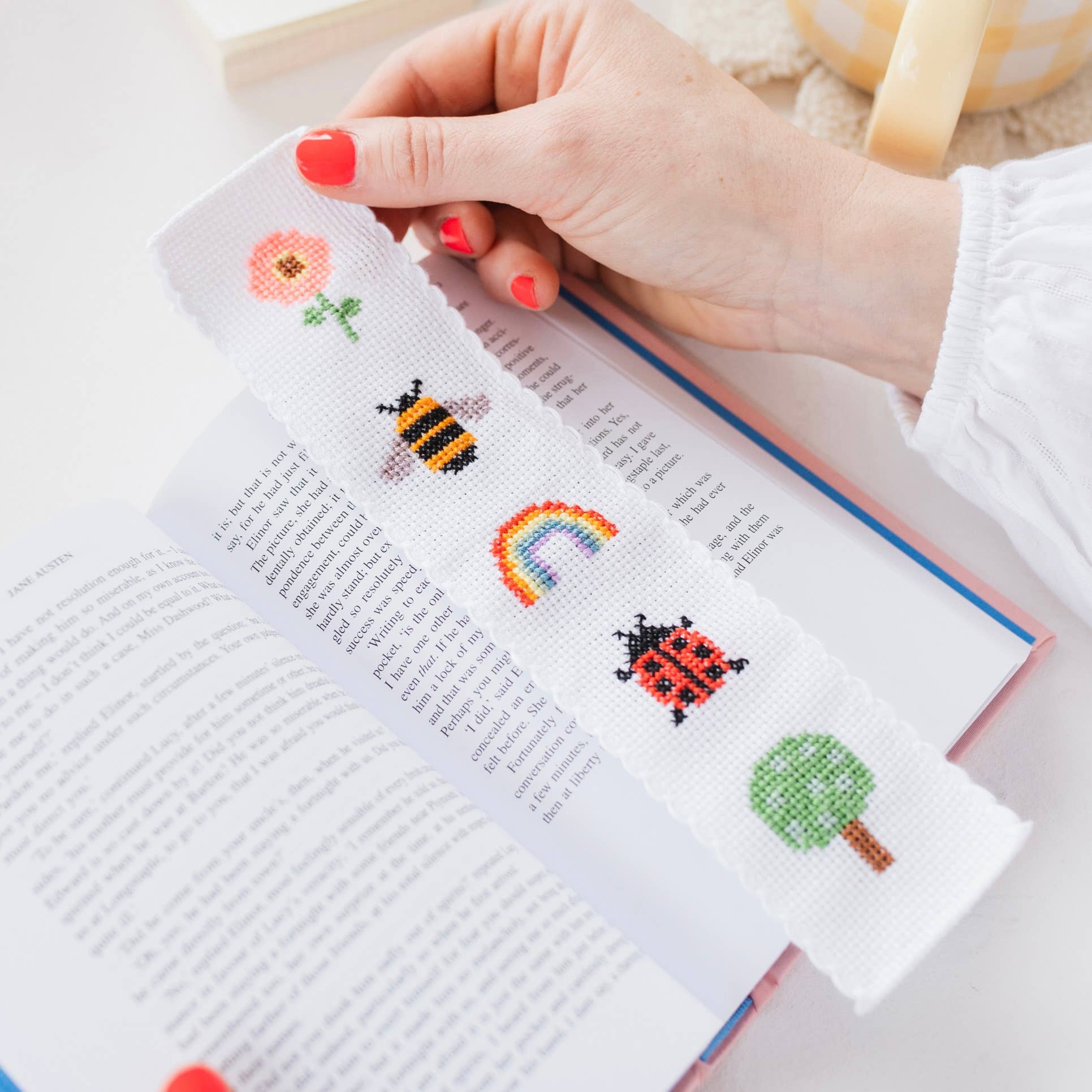 Cotton Clara Nature Rainbow Cross Stitch Bookmark Kit