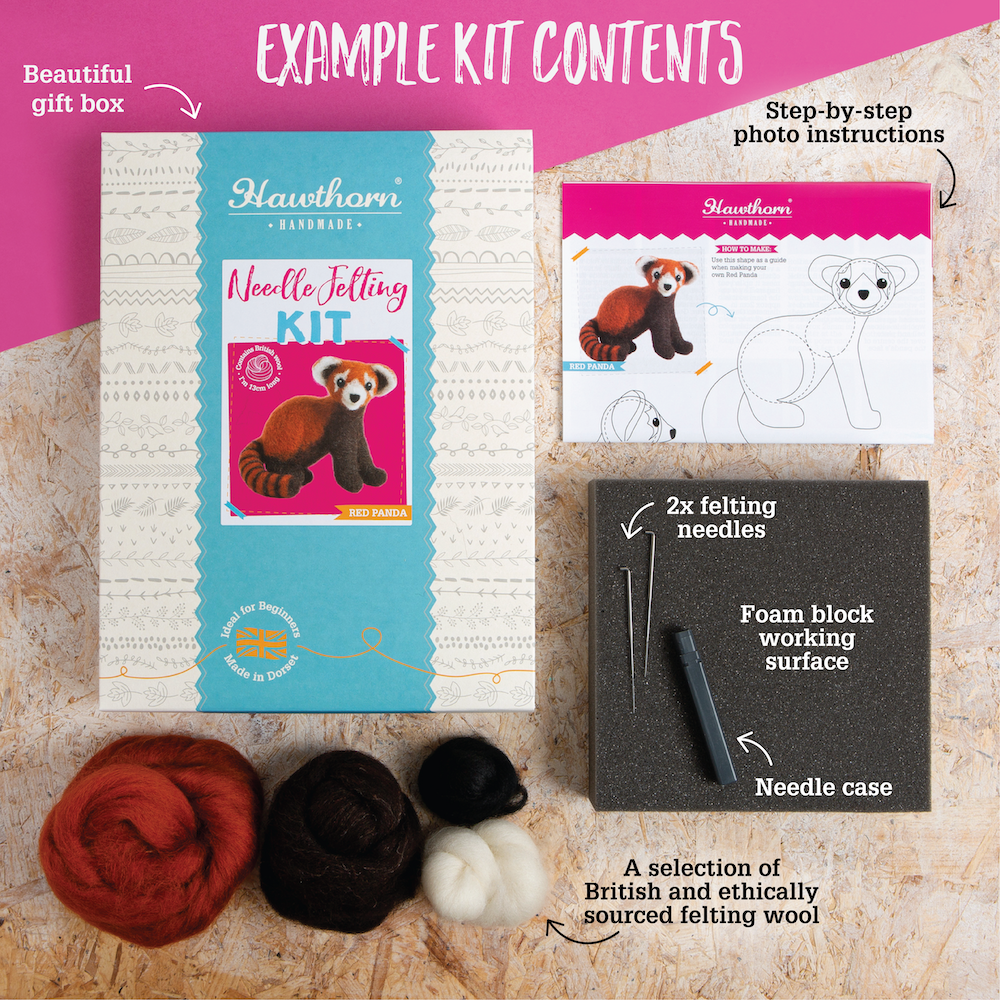 Hawthorn Handmade Fox Needle Felting Kit | Beginner Craft Kit
