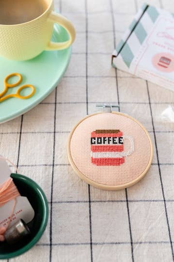 Cotton Clara Coffee Cross Stitch Kit