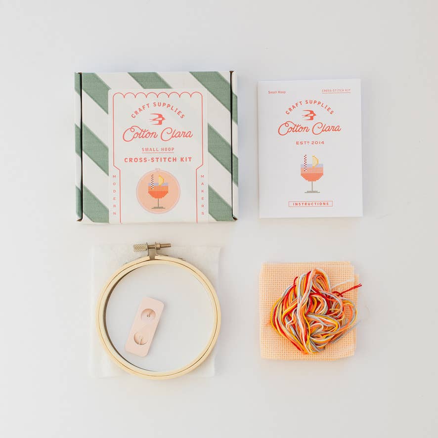 Cotton Clara Aperol Cocktail Beginner Counted Cross Stitch Kit