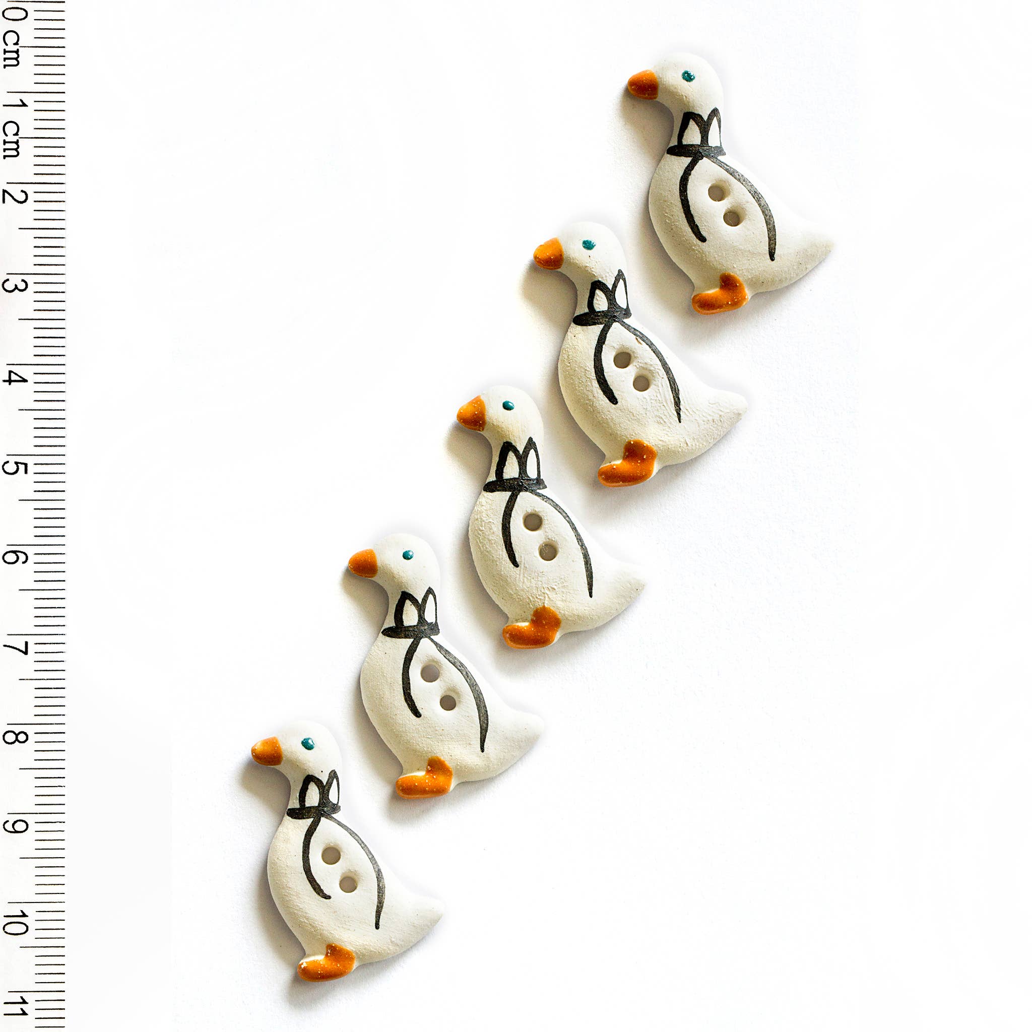 Handmade White Goose Buttons