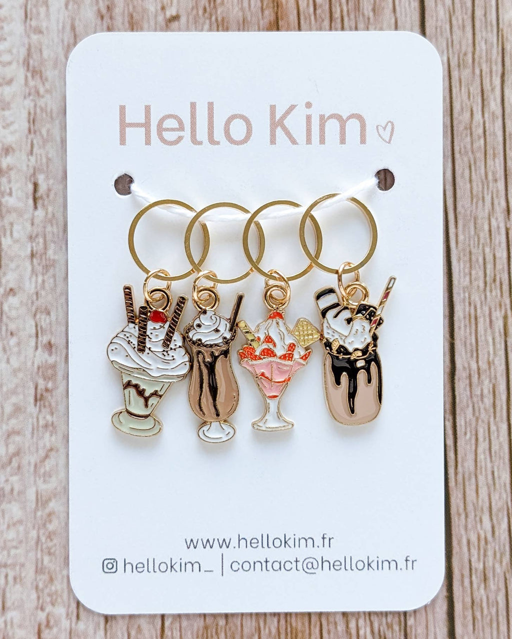 Hello Kim Stitch Markers - Ice cream sundaes