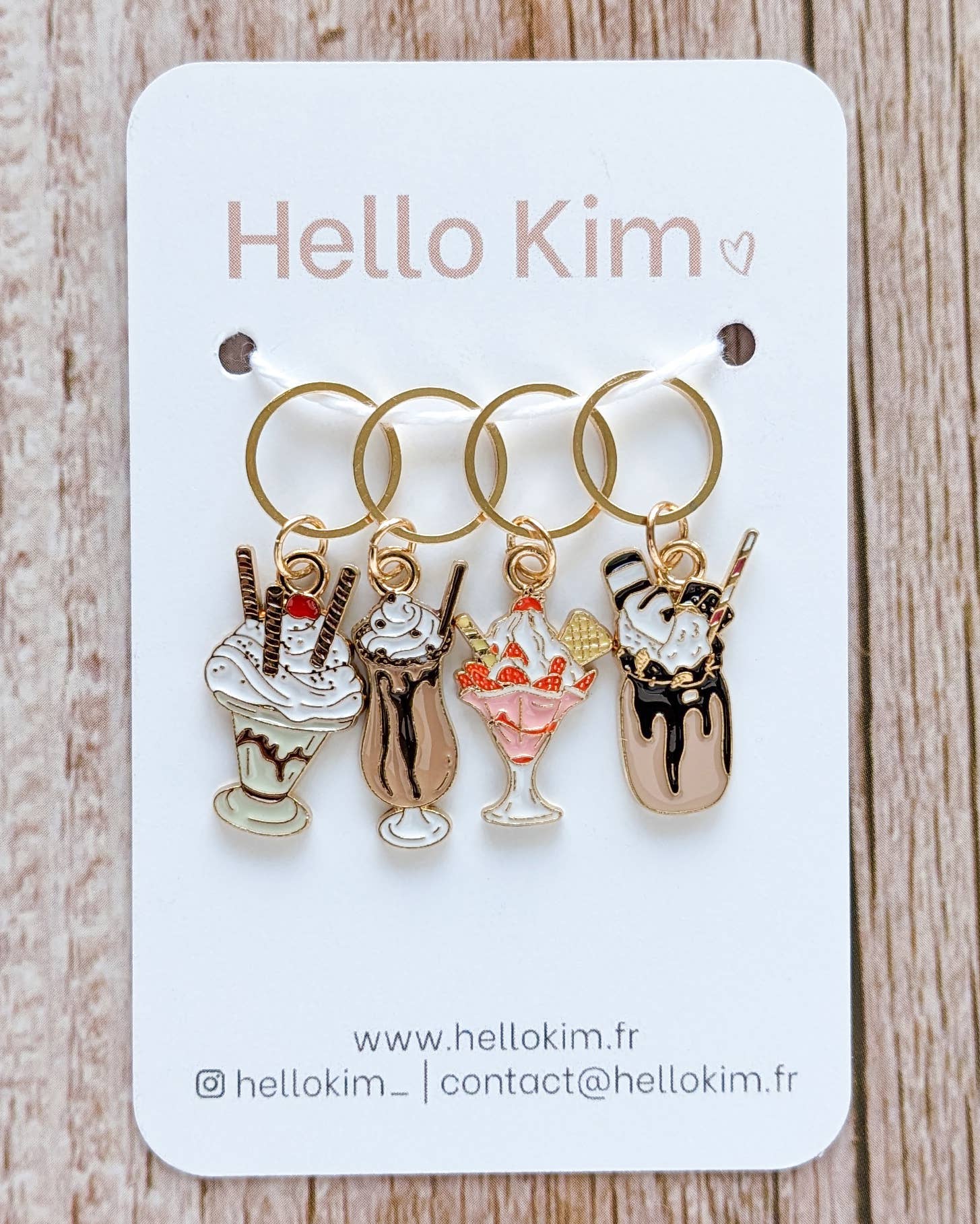 Hello Kim Stitch Markers - Ice cream sundaes