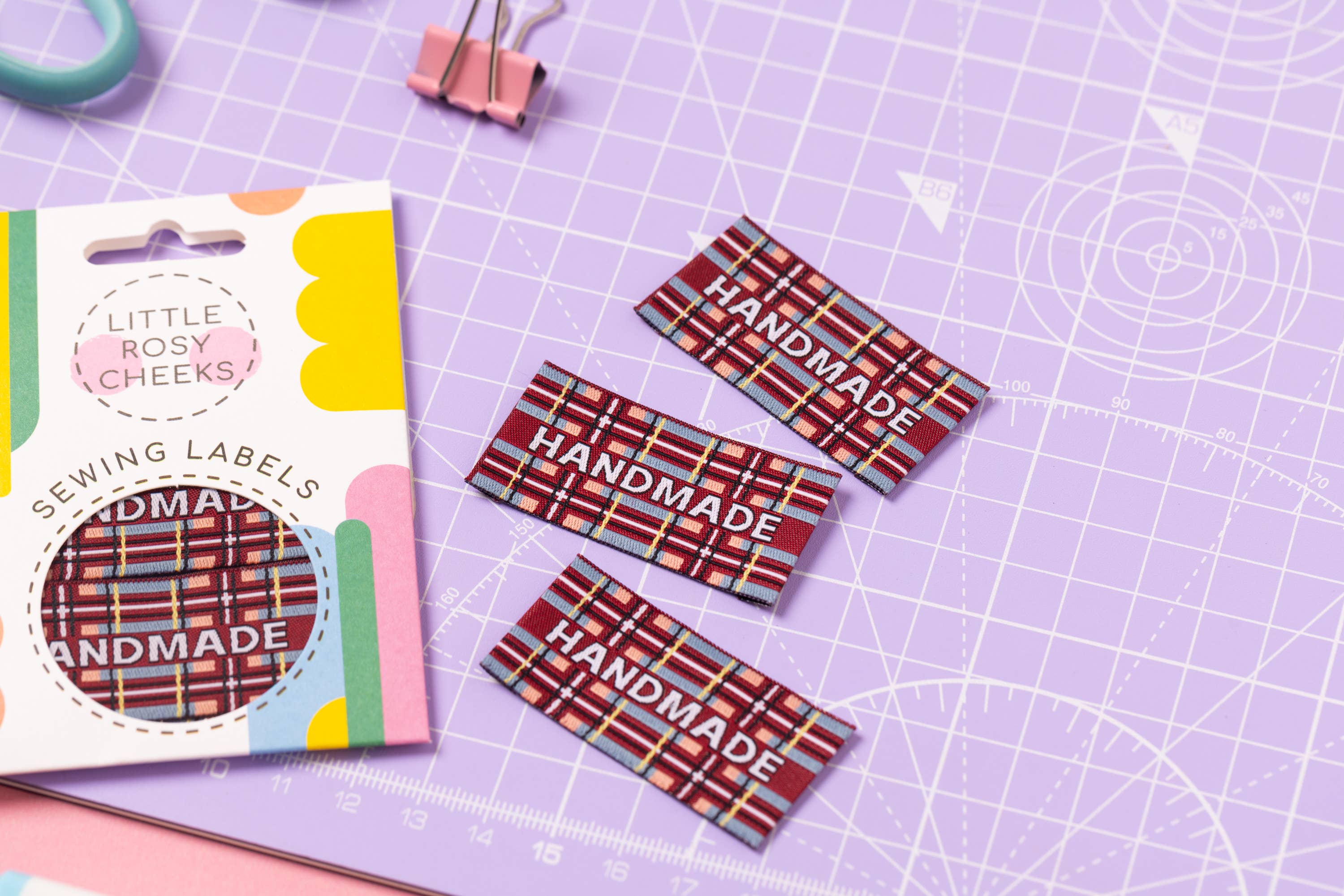 Little Rosie Cheeks Highland Tartan Handmade Sewing Labels