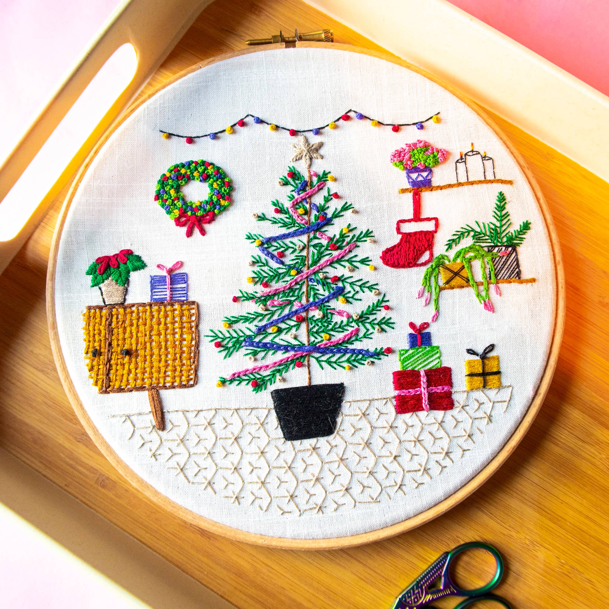 Pixels & Purls Christmas Morning Embroidery Kit