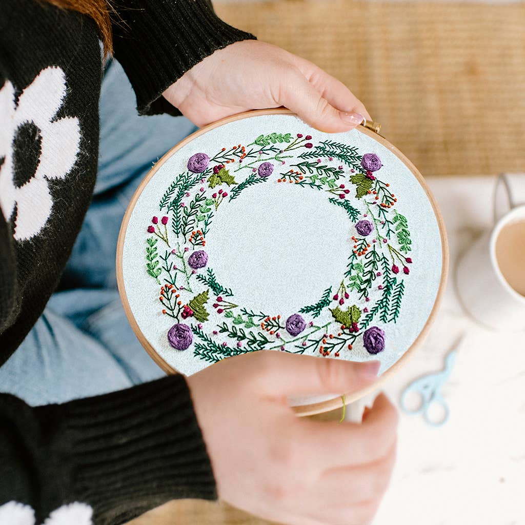Pixels & Purls Winter Wreath Embroidery Kit