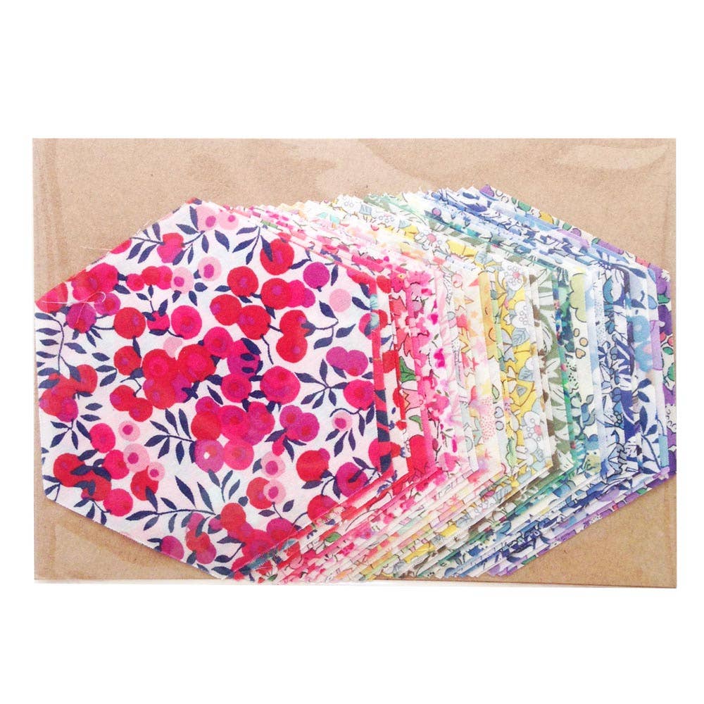 Alice Caroline - 30 Piece Liberty Tana Lawn Fabric Rainbow 1 3/4″ Hexagons