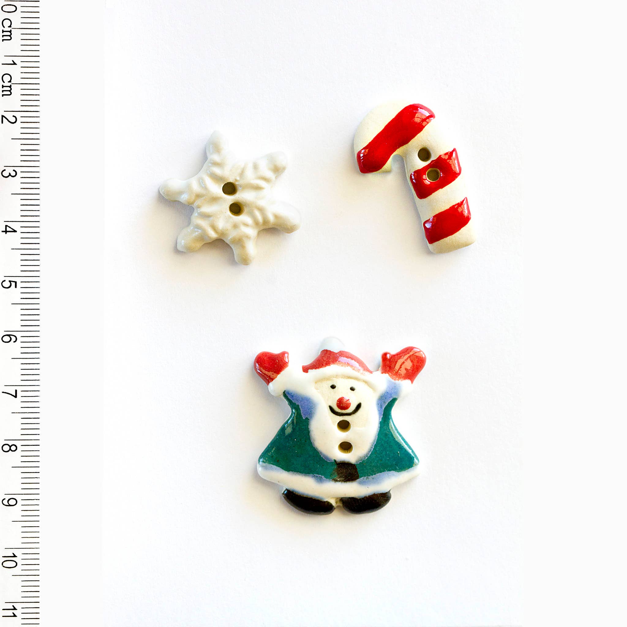 Handmade Christmas Buttons - 3 pack