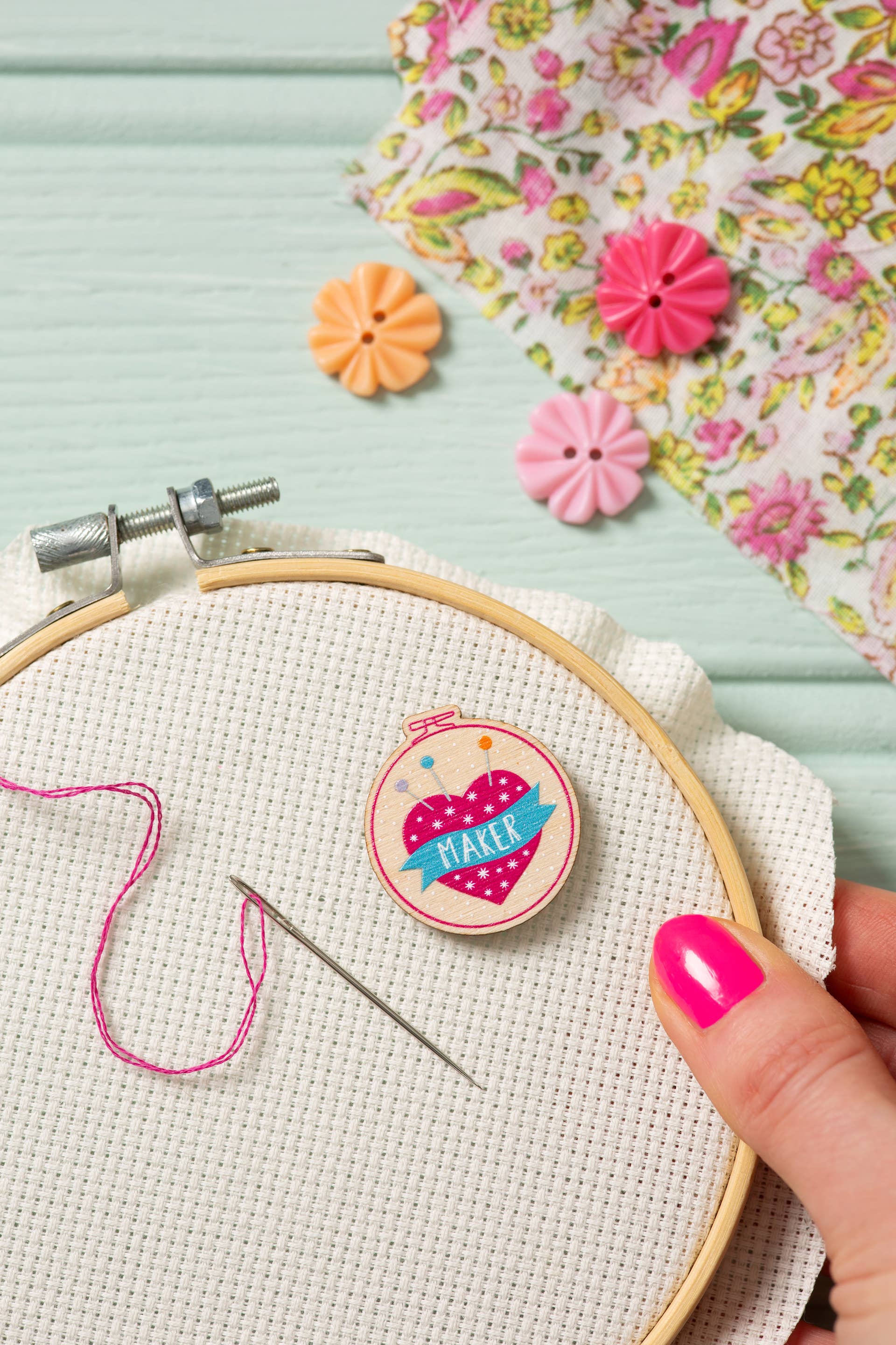 Hawthorn Handmade Maker Pincushion Magnetic Needle Minder | Gift for Crafters