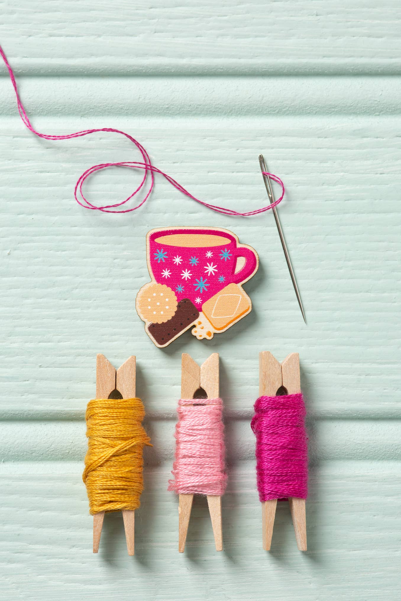 Hawthorn Handmade Tea & Biscuits Magnetic Needle Minder | Gift for Crafters