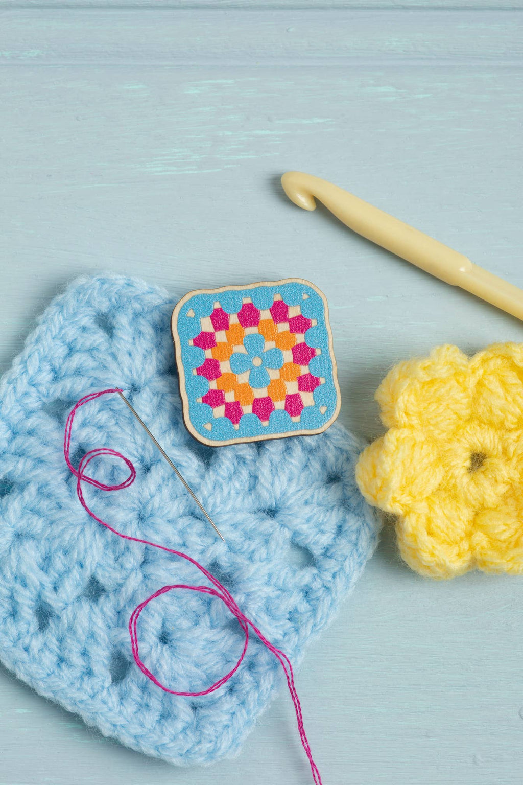 Hawthorn Handmade Granny Square Crochet Magnetic Needle Minder | Gift for Crafters