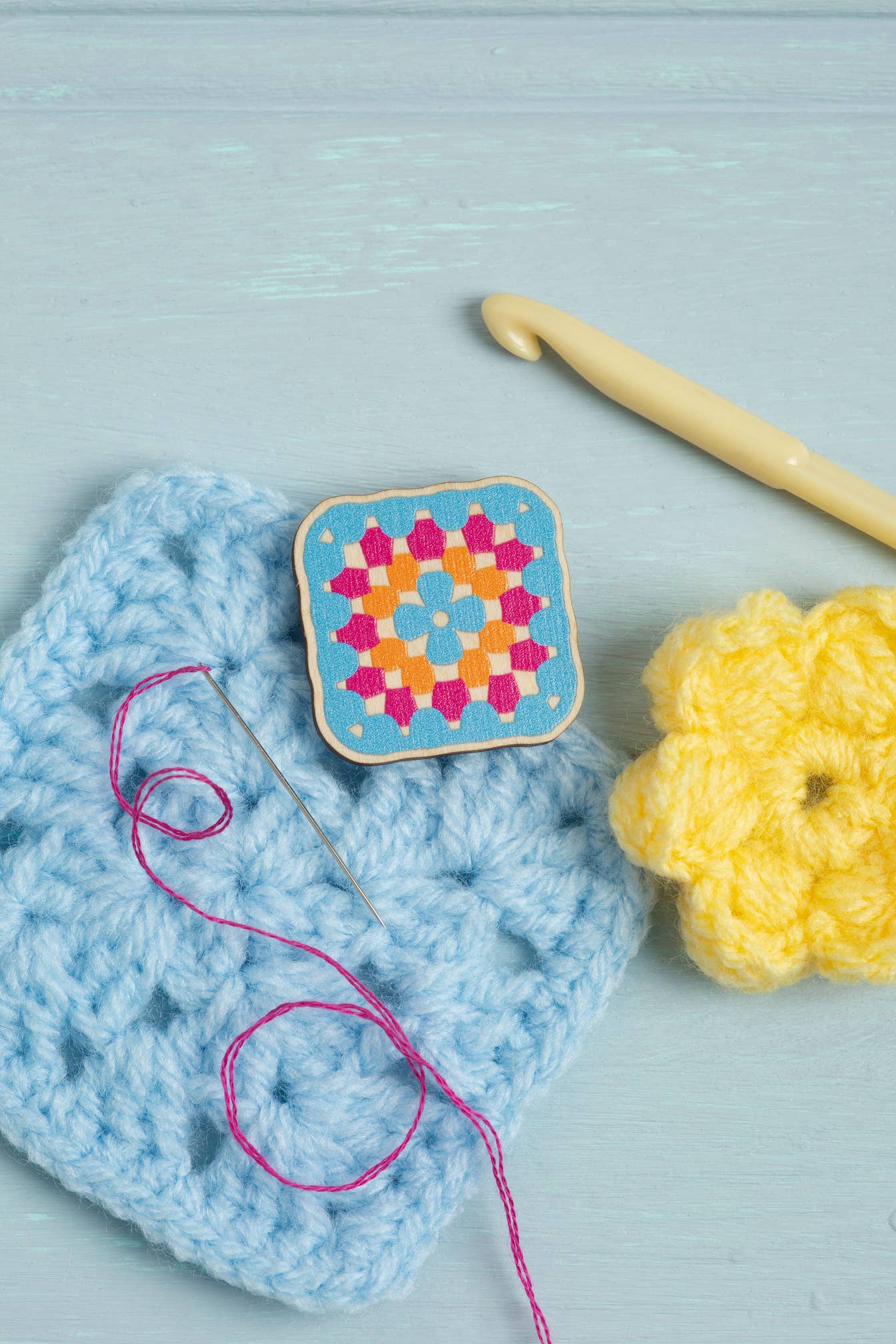 Hawthorn Handmade Granny Square Crochet Magnetic Needle Minder | Gift for Crafters