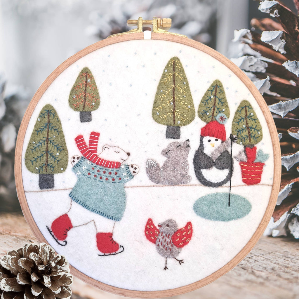 Corinne Lapierre Skating on the Lake Felt Appliqué Hoop Kit