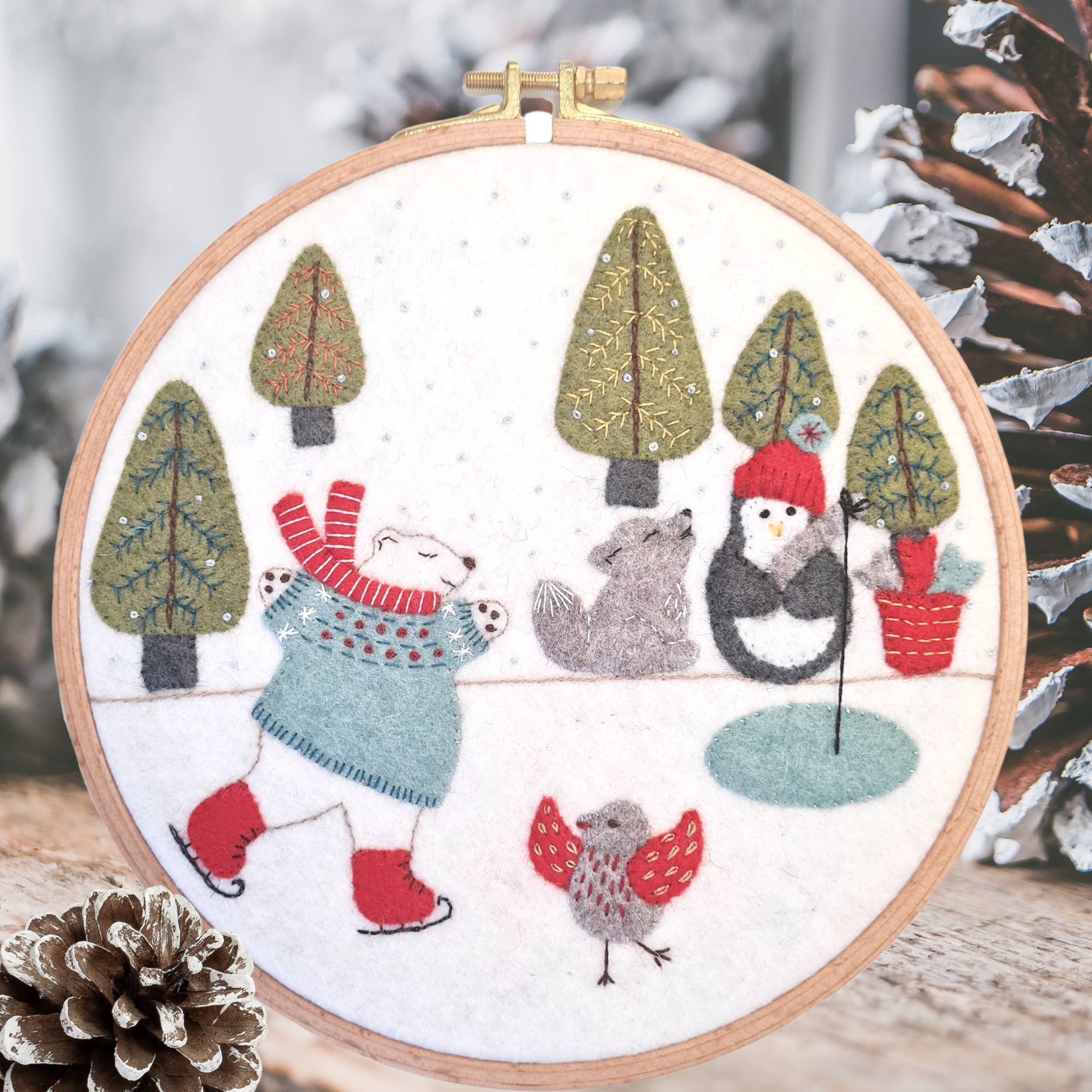 Corinne Lapierre Skating on the Lake Felt Appliqué Hoop Kit