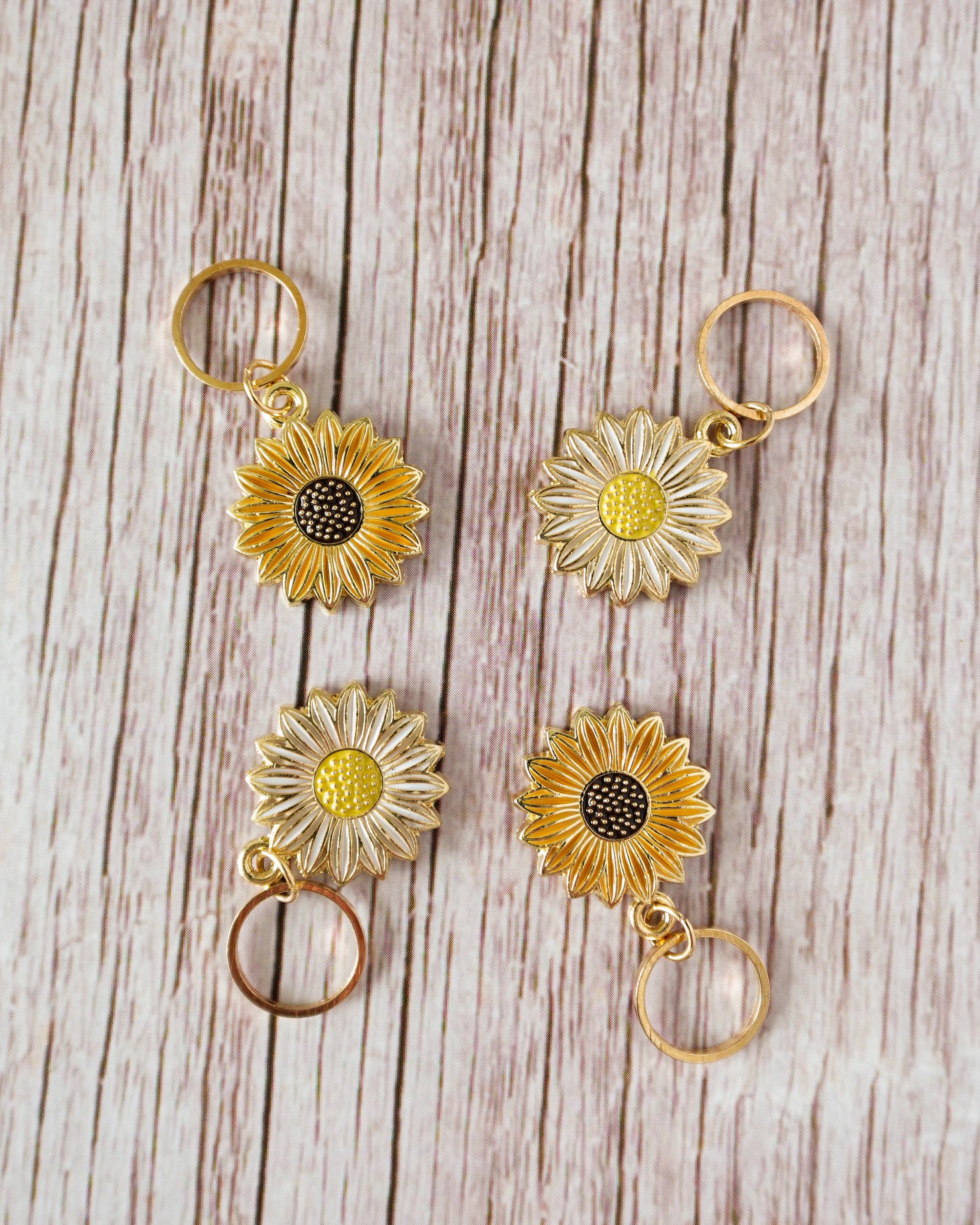 Hello Kim Stitch Markers - Sunflowers