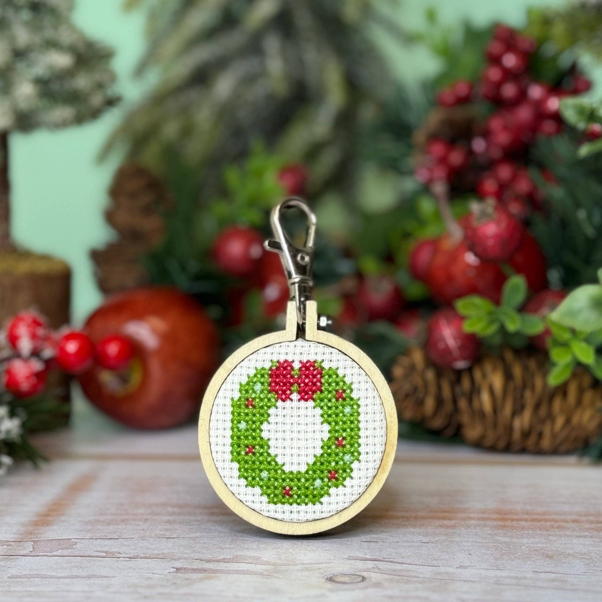 The Crafty Kit Company Wreath Mini Matchbox Christmas Cross Stitch Kit