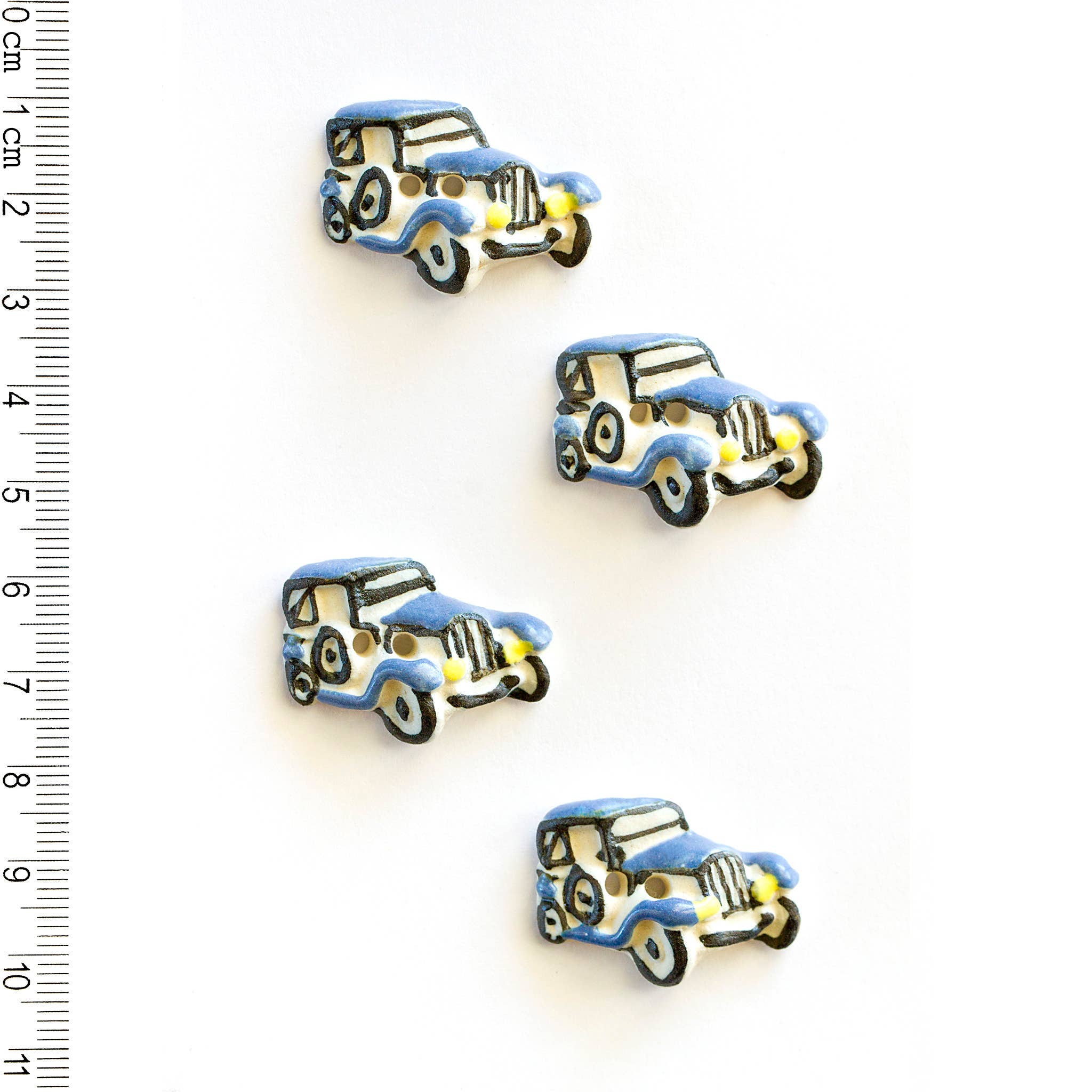 Handmade Blue Vintage Car Sewing Buttons