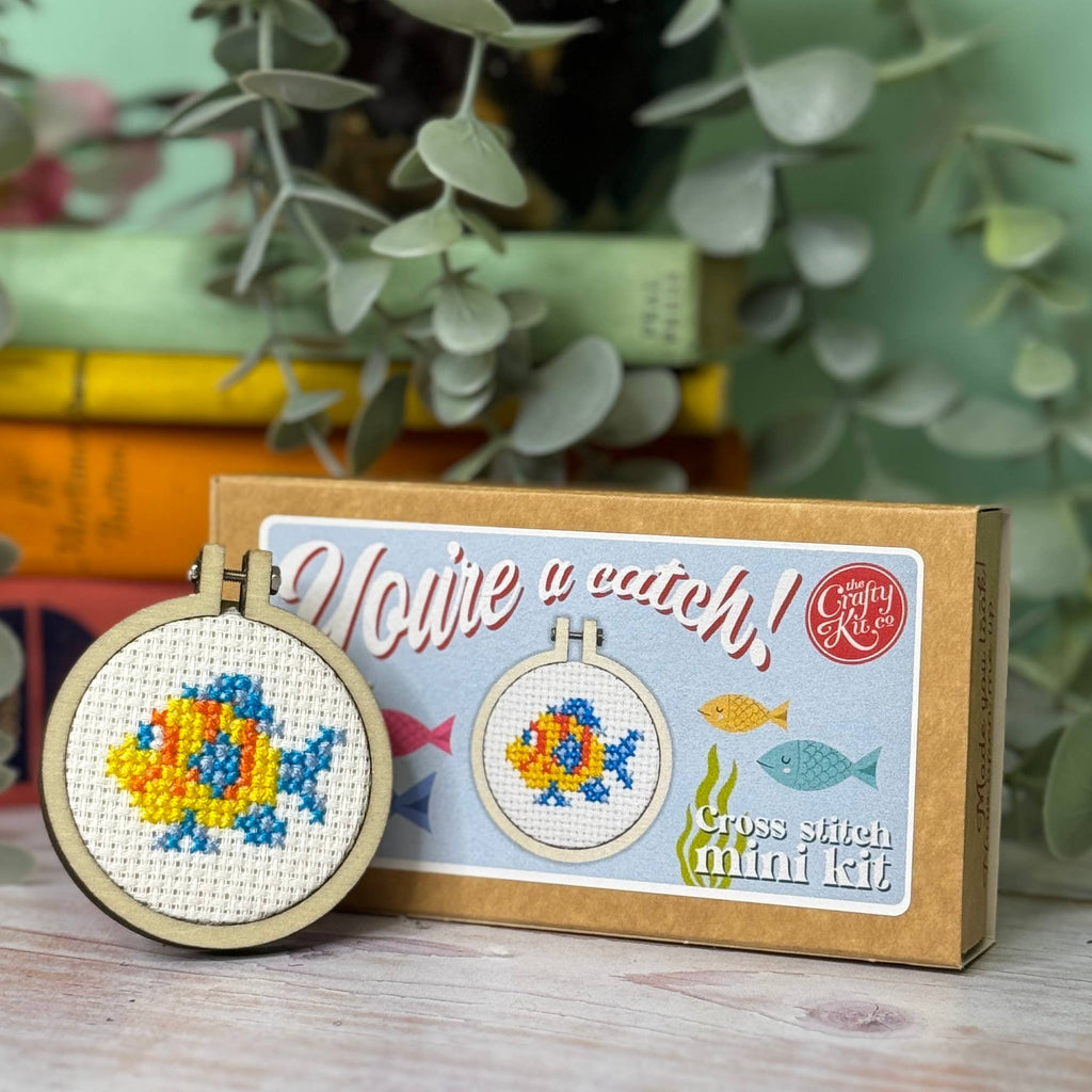 The Crafty Kit Company 'You're a Catch!' Mini Matchbox Cross Stitch Kit