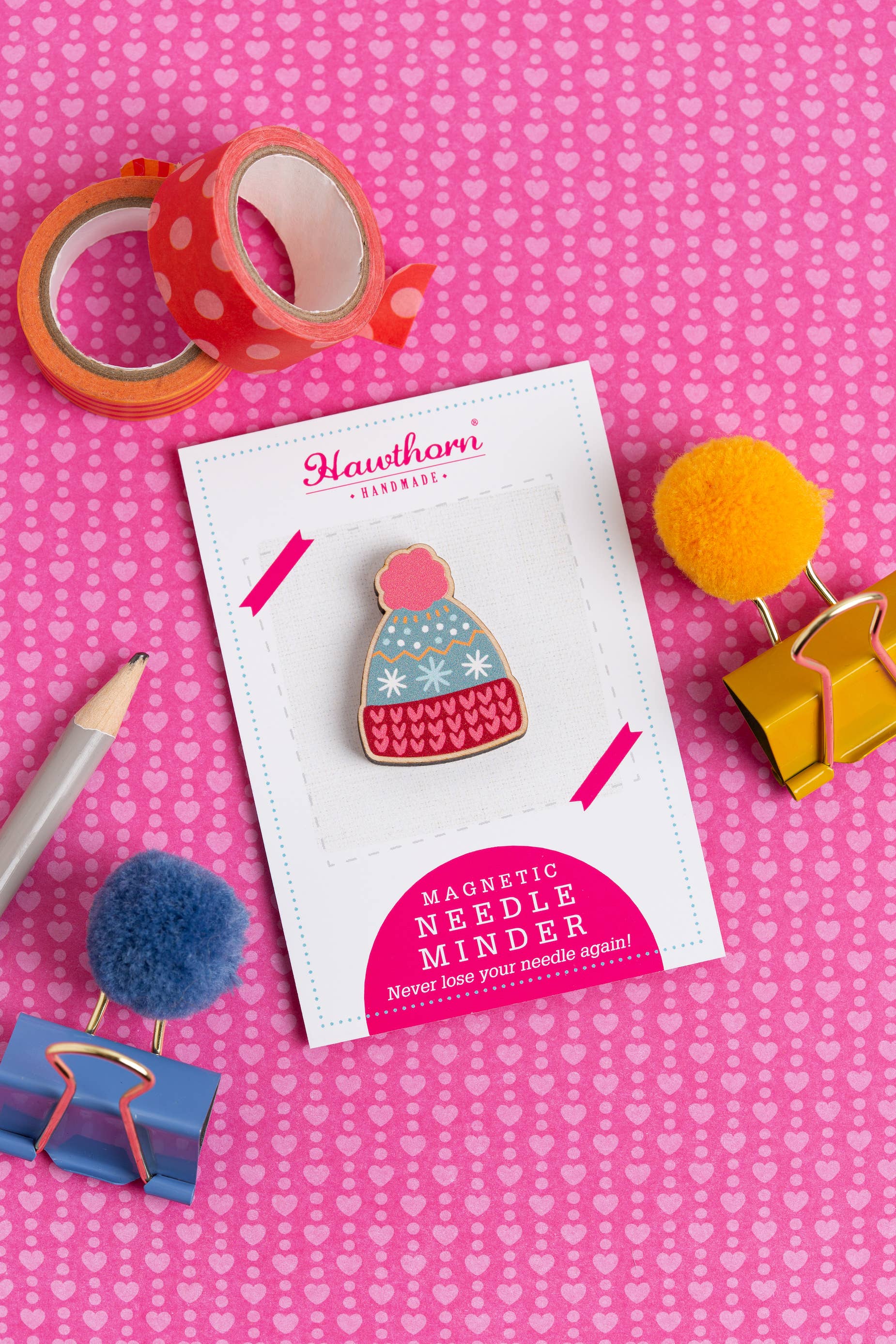 Hawthorn Handmade Bobble Hat Needle Minder | Gift for Crafters