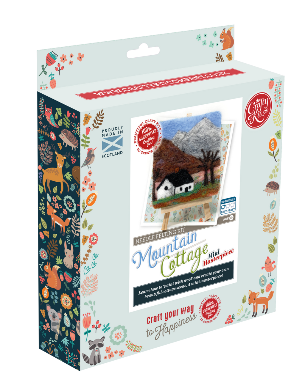 The Crafty Kit Company Paint with Wool: Mini Masterpiece Mountain Cottage Craft Kit