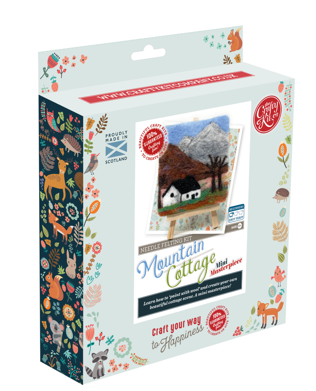 The Crafty Kit Company Paint with Wool: Mini Masterpiece Mountain Cottage Craft Kit