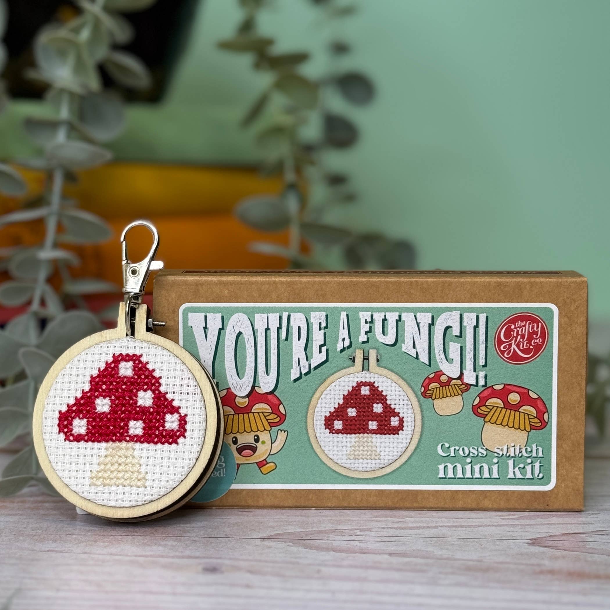 The Crafty Kit Company 'You're a Fungi!' Mini Matchbox Cross Stitch Kit